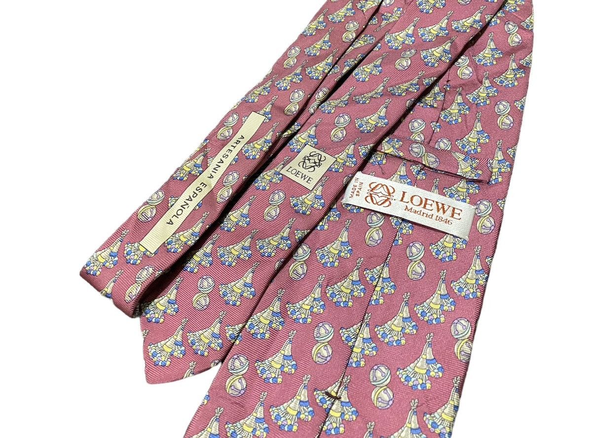 Loewe Designer Loewe Silk allover design tie Size ONE SIZE - 3 Thumbnail
