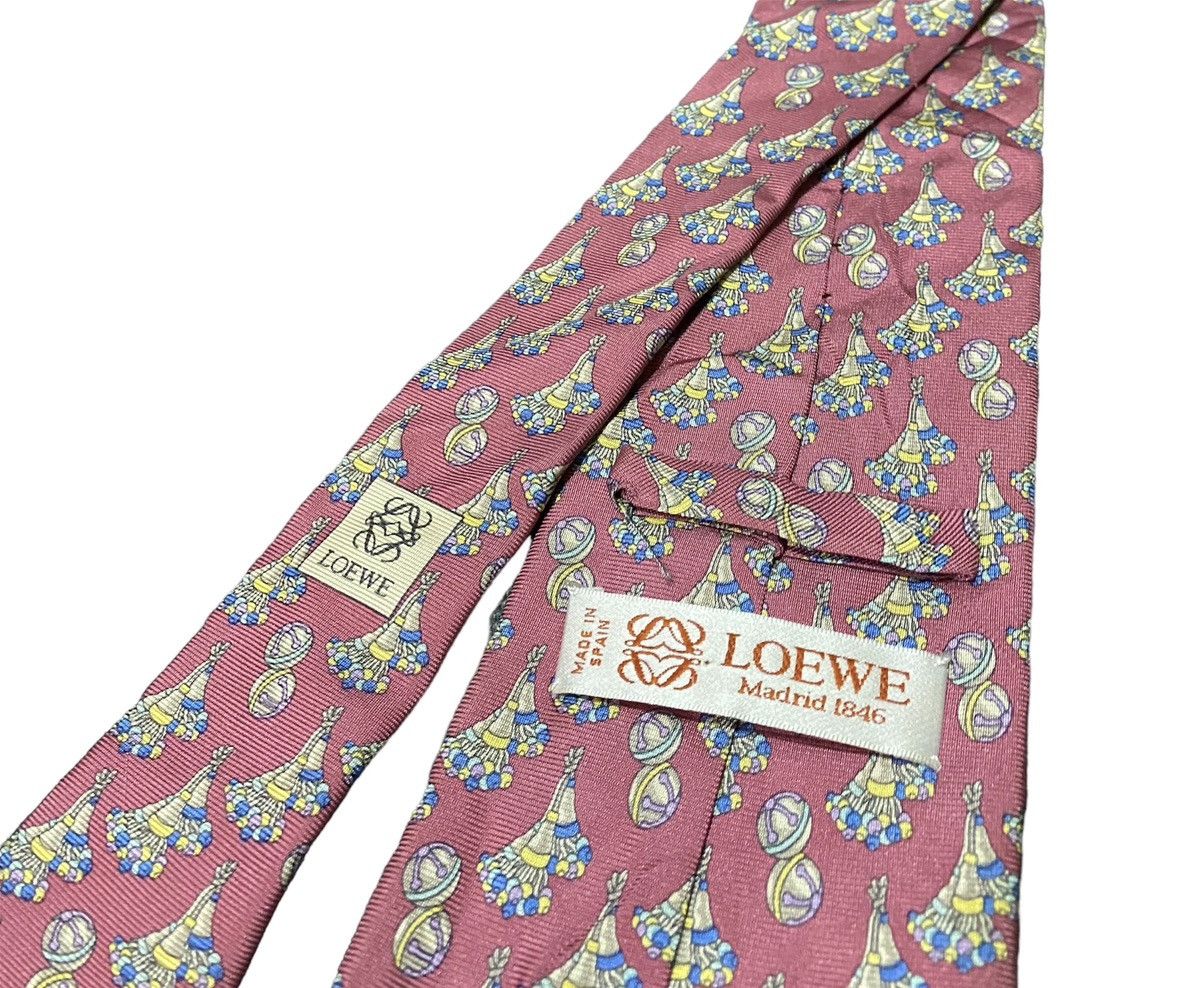 Loewe Designer Loewe Silk allover design tie Size ONE SIZE - 4 Thumbnail