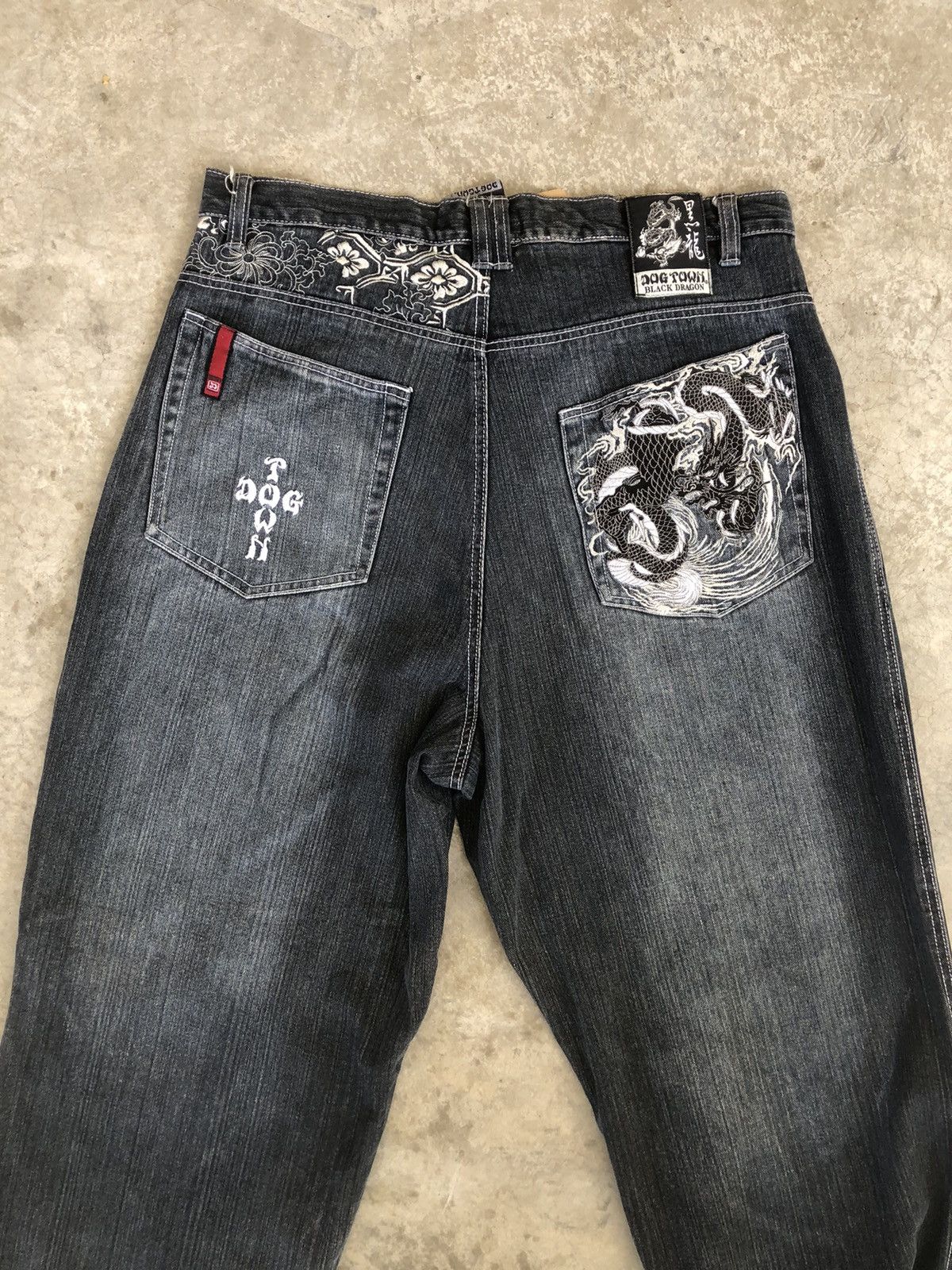 Dogtown Dogtown Embroidered Jeans Baggy Jeans Hip Hop Skateboards Size US 37 - 8 Thumbnail