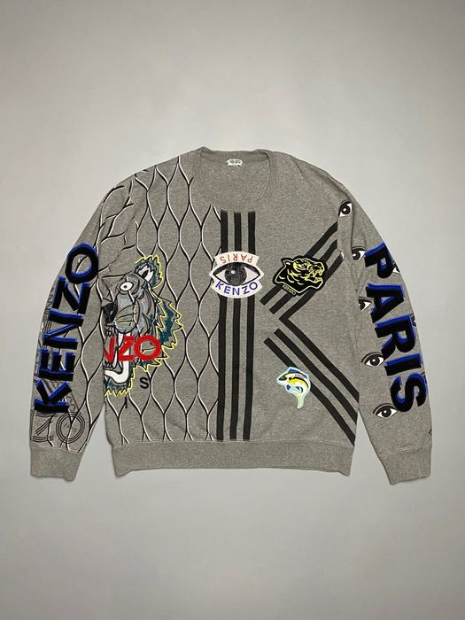 Kenzo sweatshirt shop multi logo