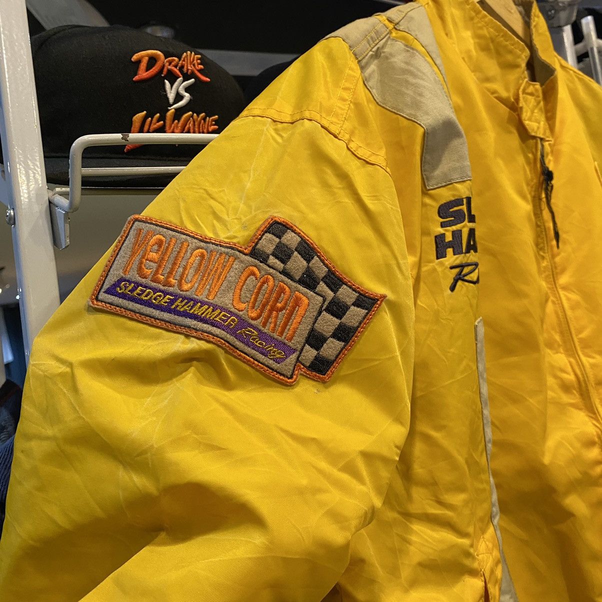 Other RARE🔥VINTAGE YELLOW CORN MOTOR RACING JACKET Size US L / EU 52-54 / 3 - 7 Thumbnail