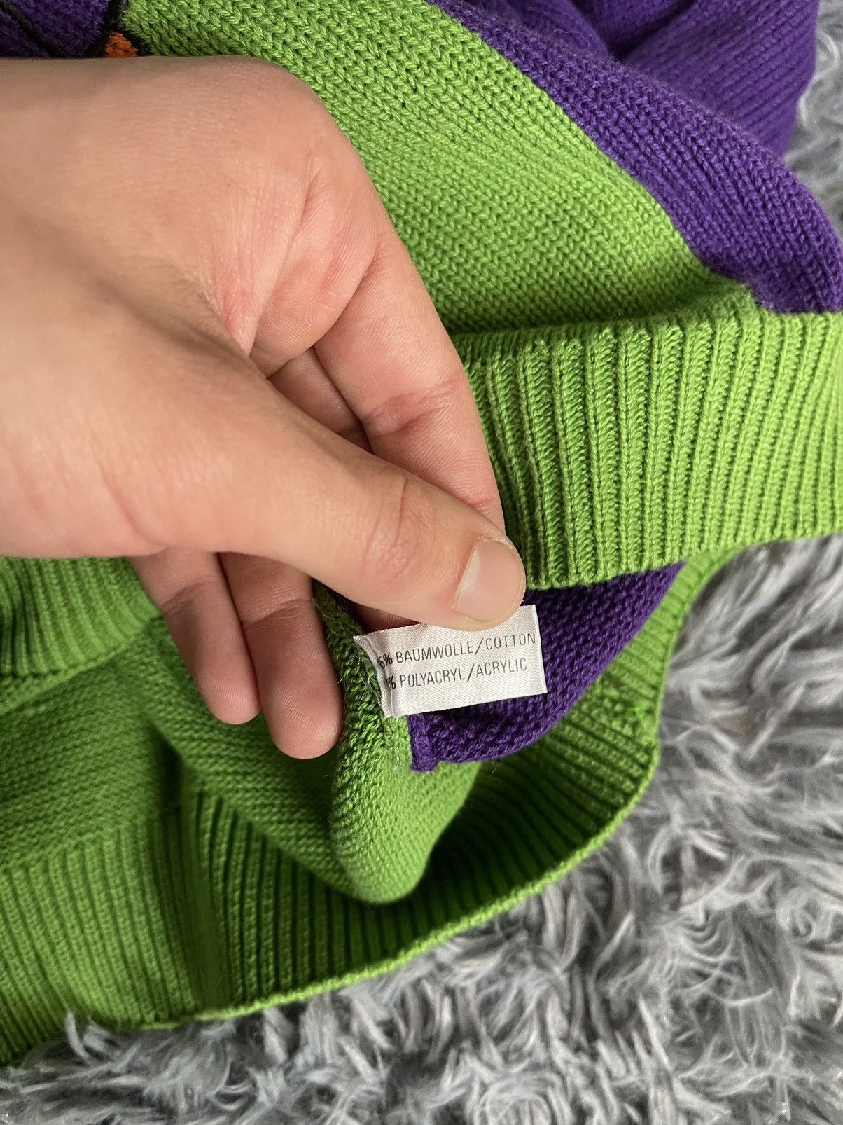 Japanese Brand × Vintage Y2K vintage Rat with skateboard purple green sweater Size US M / EU 48-50 / 2 - 6 Thumbnail