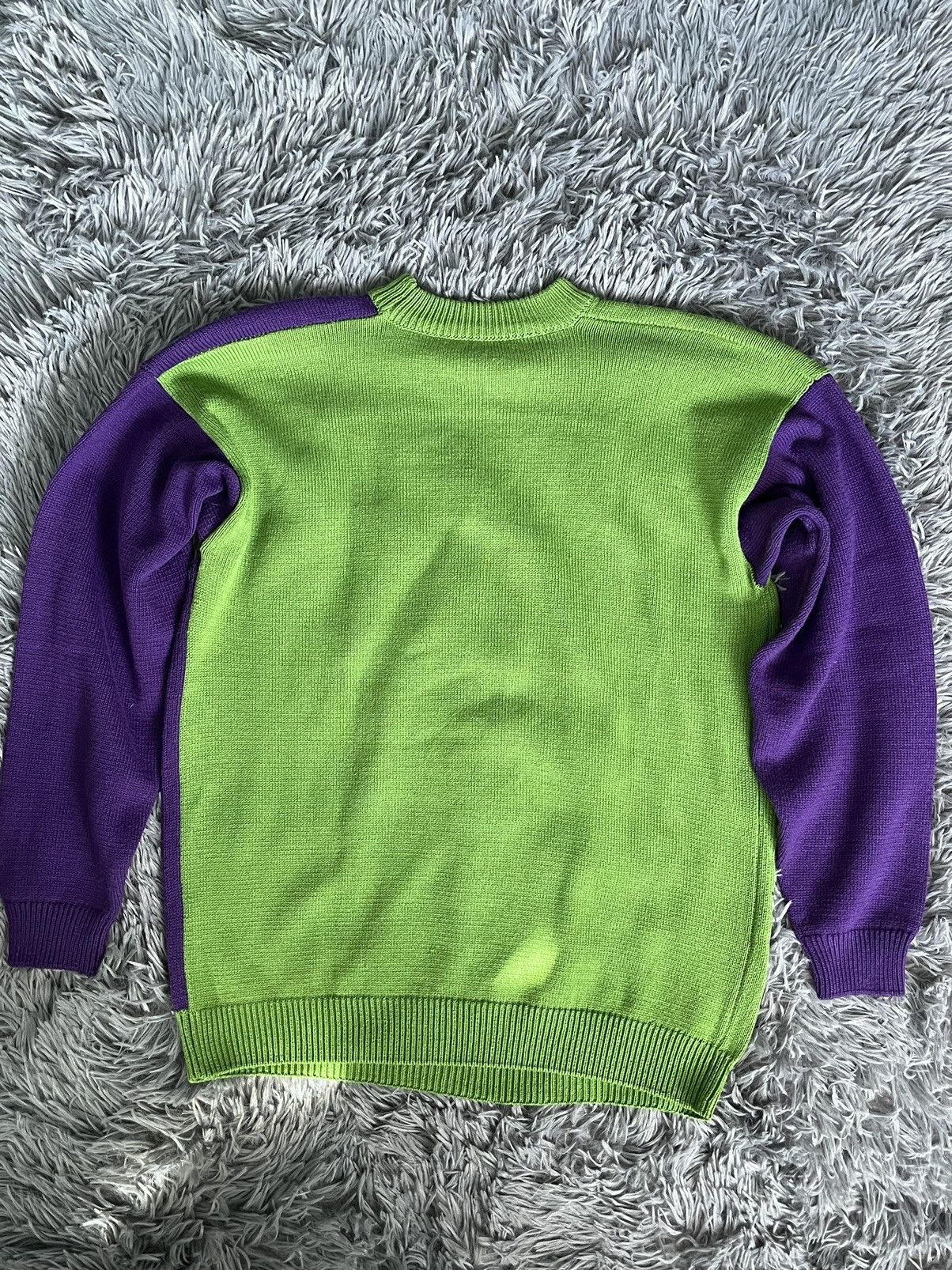 Japanese Brand × Vintage Y2K vintage Rat with skateboard purple green sweater Size US M / EU 48-50 / 2 - 7 Thumbnail