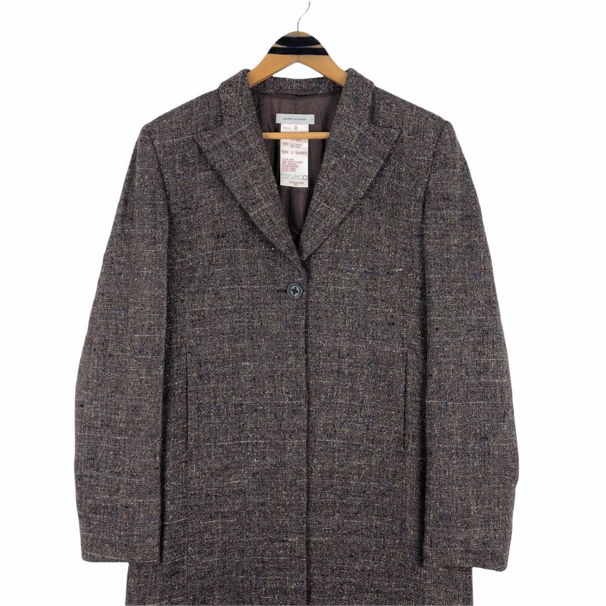 Other Vintage Rene Lezard Tweed Overcoat Made In Germany Size US S / EU 44-46 / 1 - 4 Thumbnail