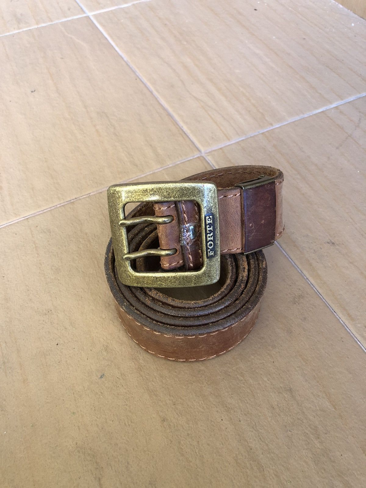 Leather Vintage Forte Leather Buckle Belts Size ONE SIZE - 2 Thumbnail