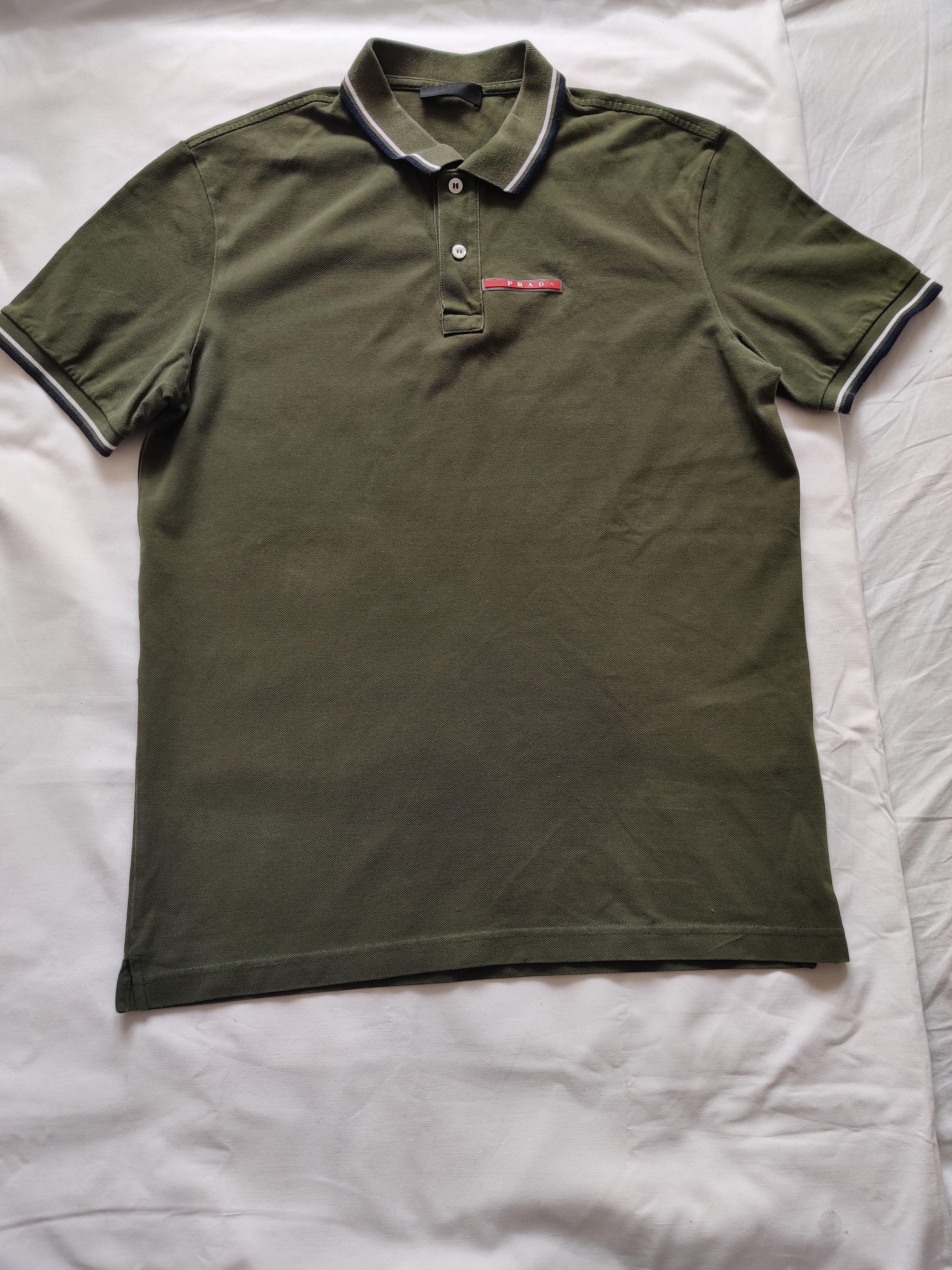 image of Prada Khaki Polo T-Shirt, Men's (Size XL)