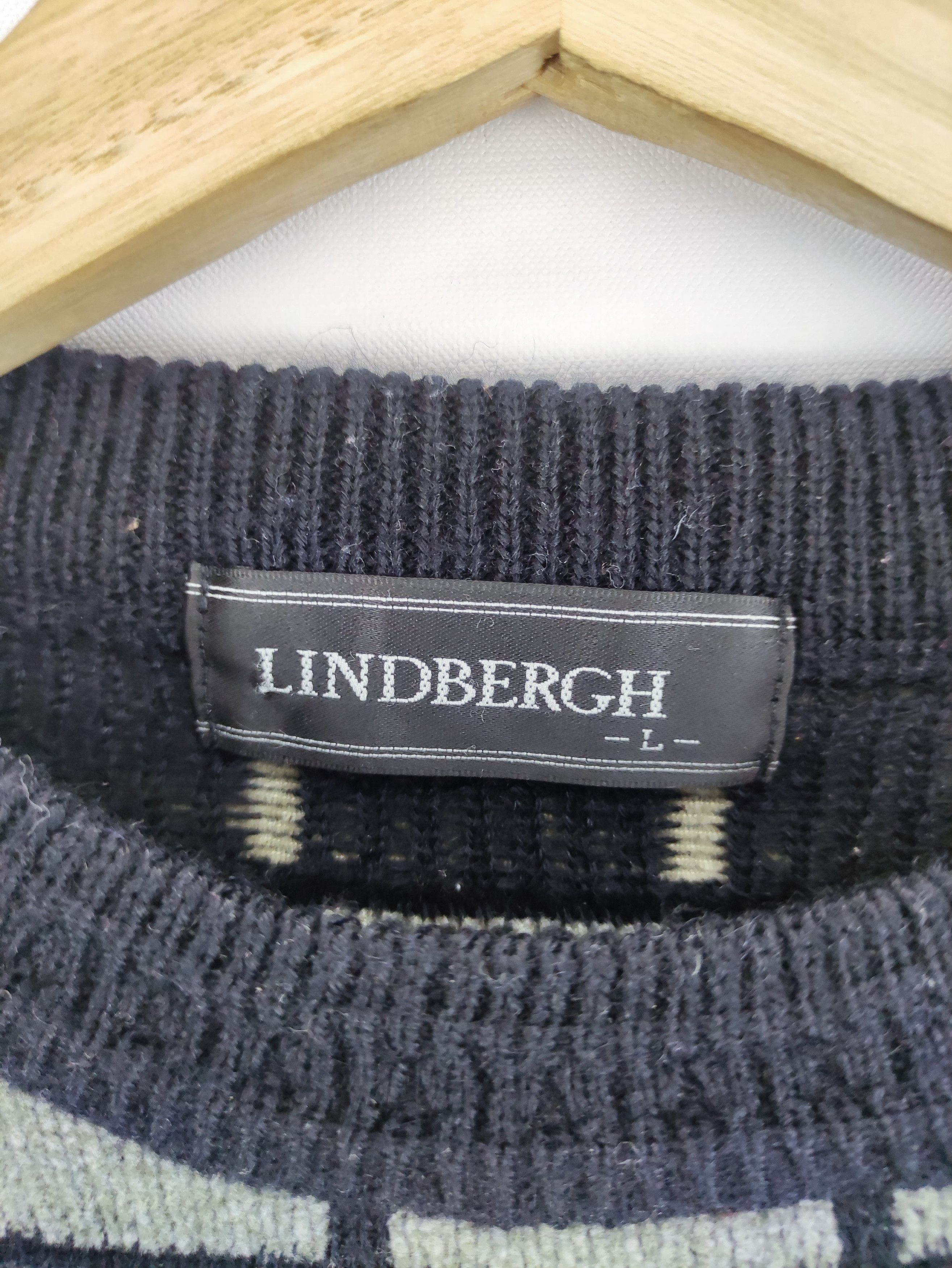 Lindbergh Vintage 80s Lindbergh Checkered Knit Sweater Jumper Size US M / EU 48-50 / 2 - 2 Thumbnail