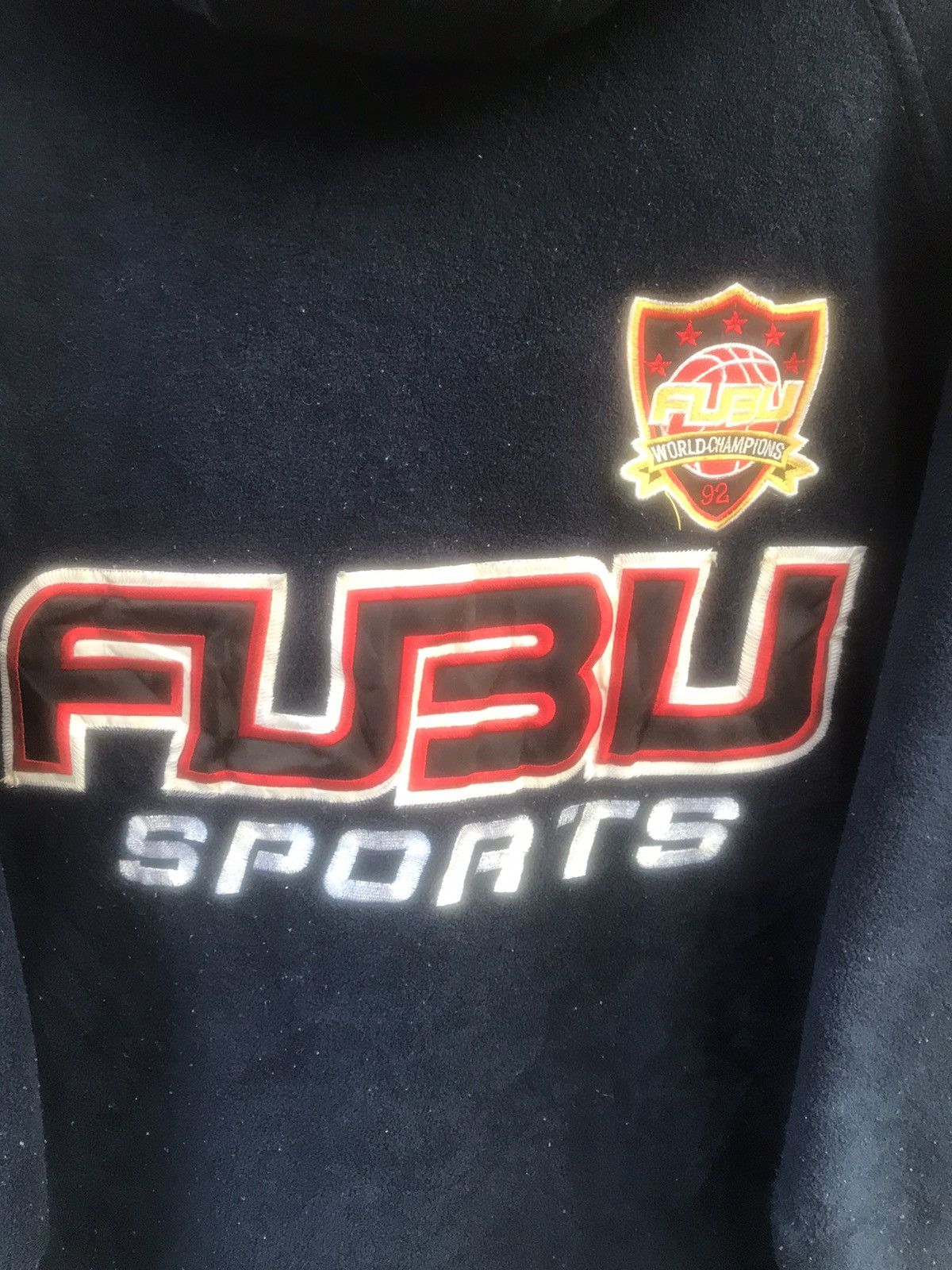 Fubu × Rap Tees × Vintage 🔥Rare🔥Vintage Fubu Sports Big Logo Embroidery Sherpa Fleece Size US L / EU 52-54 / 3 - 14 Thumbnail