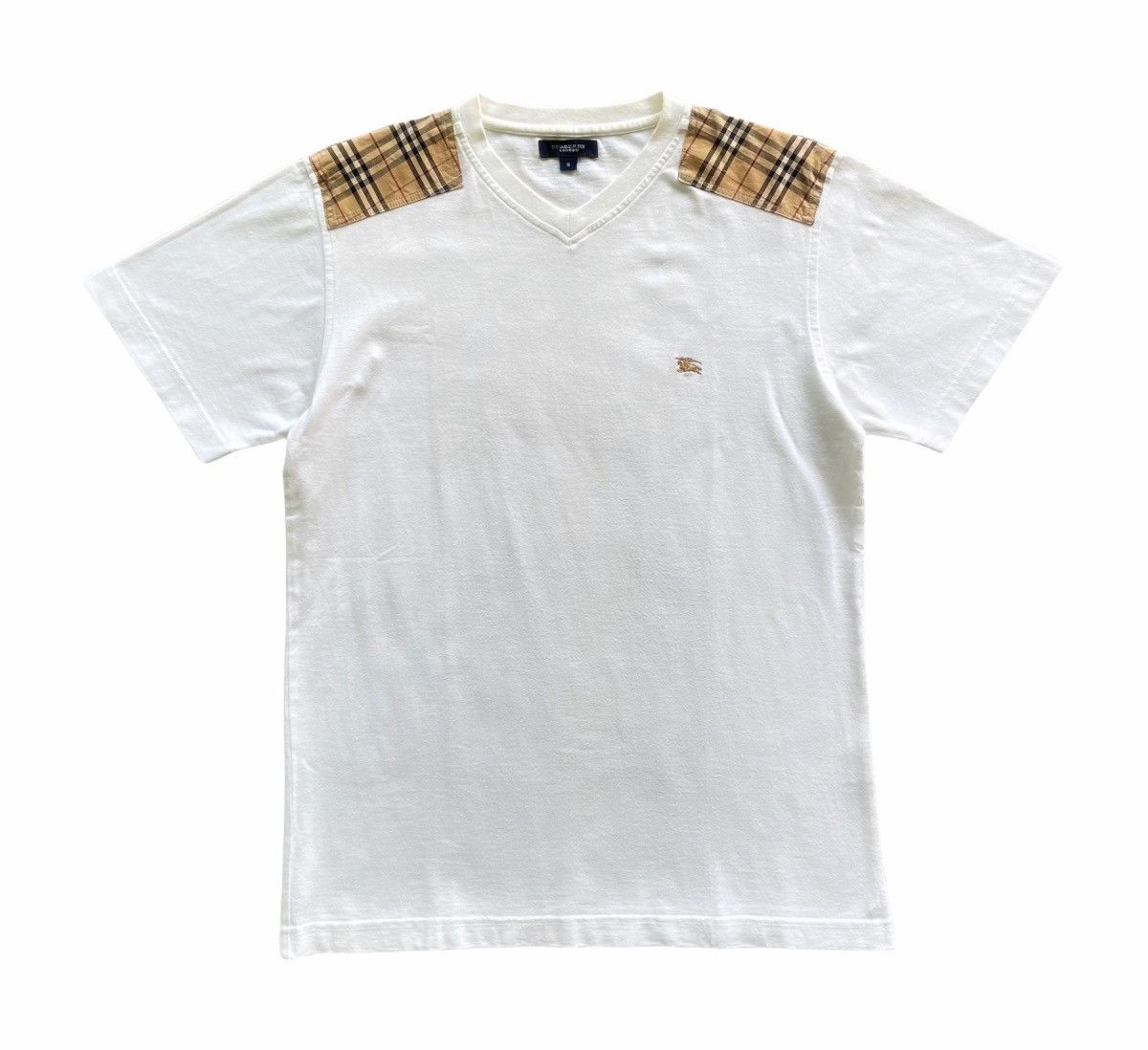 Burberry Vintage Burberry Nova Check Shoulder Tee Size US S / EU 44-46 / 1 - 1 Thumbnail