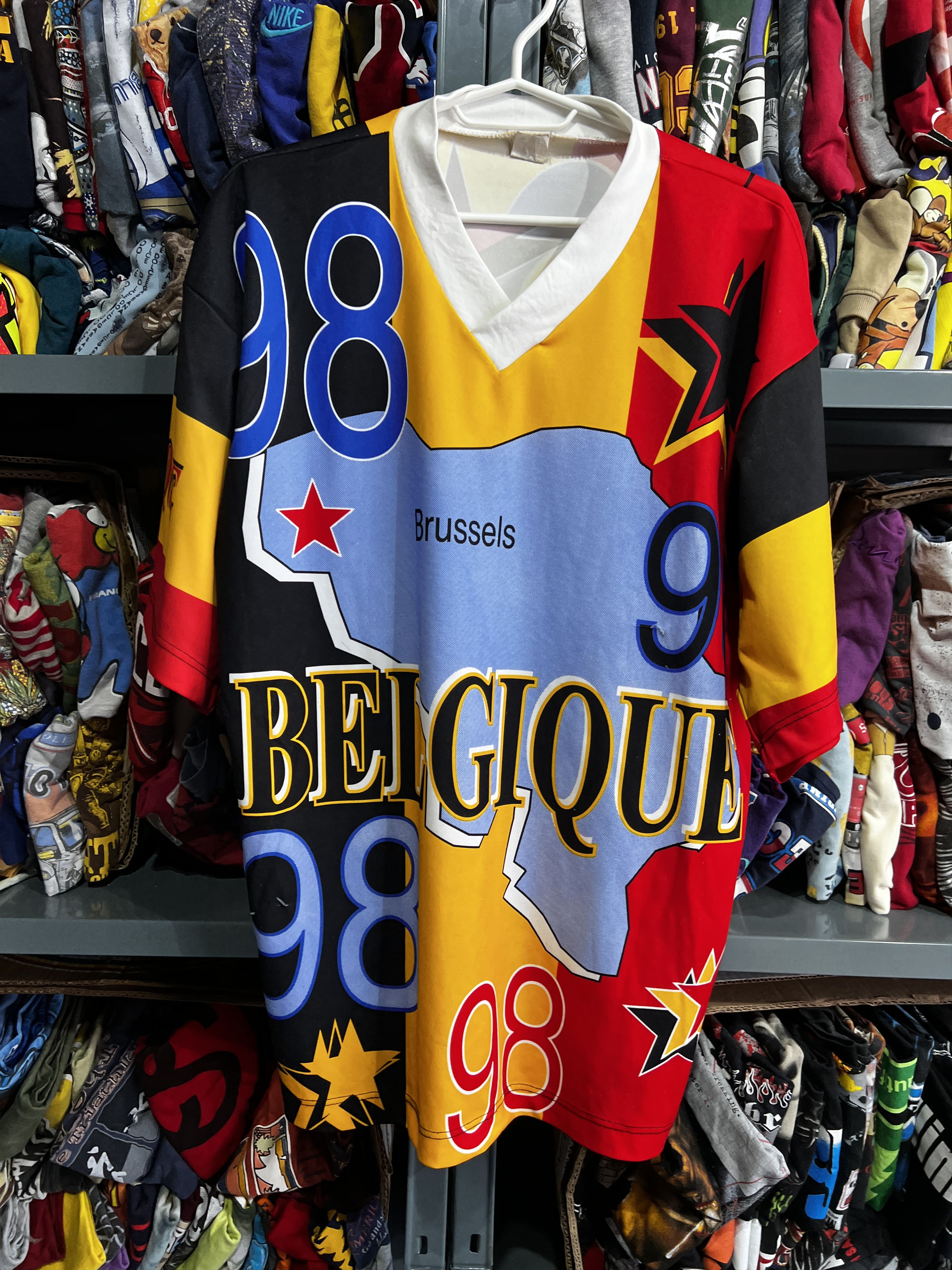 vintage 90s Brussels Belgium 1998 Sport Jersey Shirt 2XL