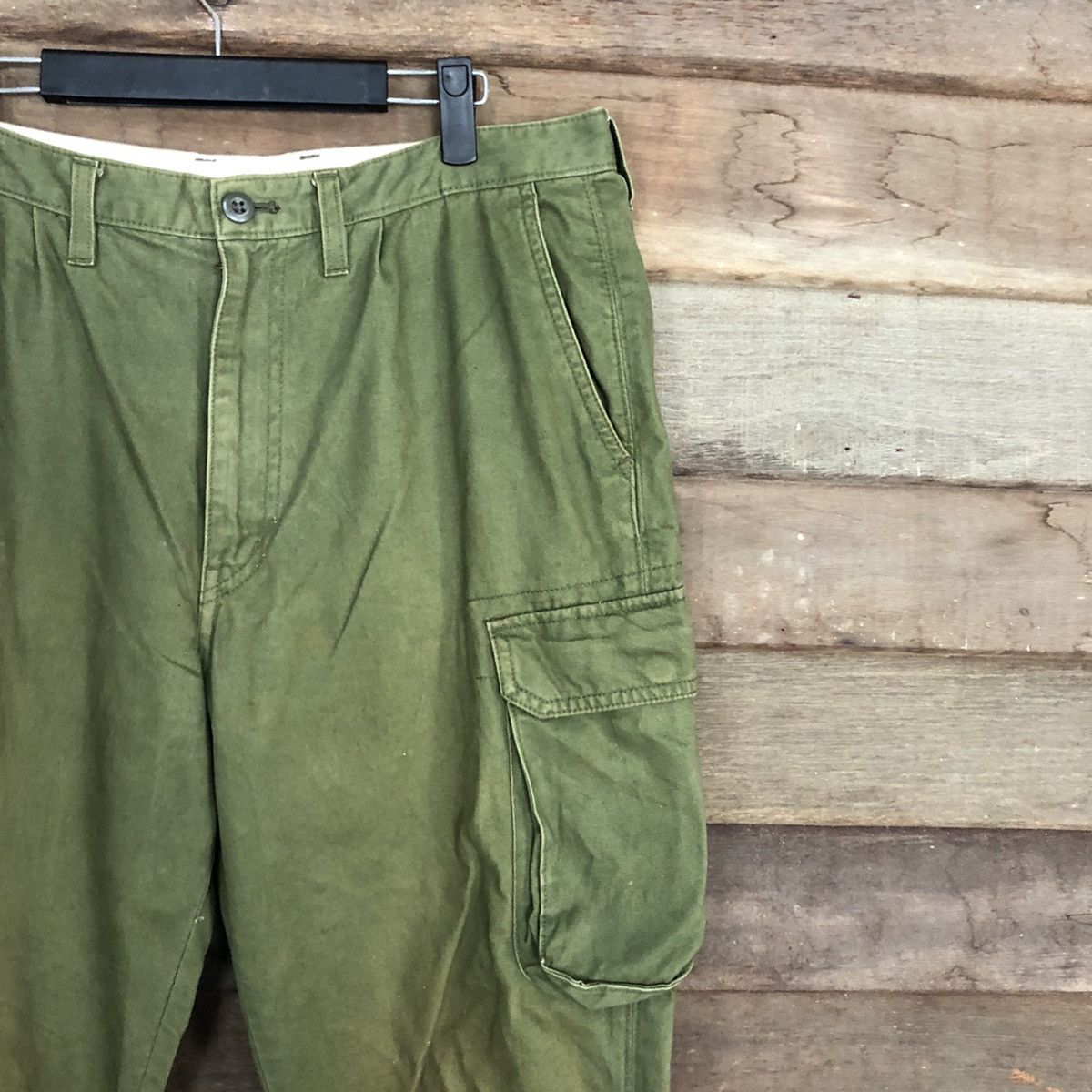Japanese Brand VINTAGE GU JAPAN FADED GREEN BAGGY CARGO PANTS #0534 Size US 32 / EU 48 - 5 Thumbnail