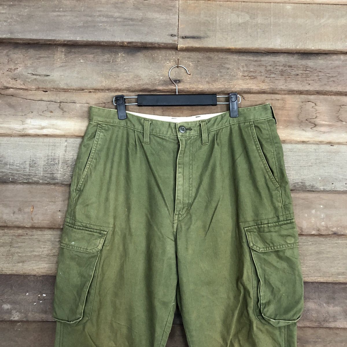 Japanese Brand VINTAGE GU JAPAN FADED GREEN BAGGY CARGO PANTS #0534 Size US 32 / EU 48 - 2 Thumbnail