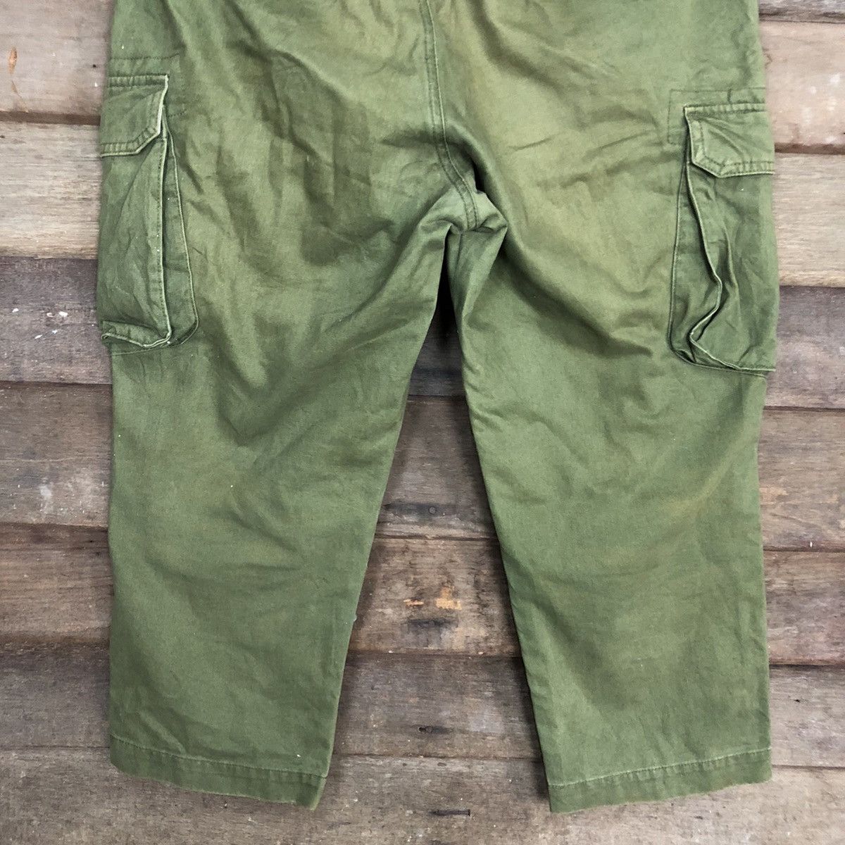 Japanese Brand VINTAGE GU JAPAN FADED GREEN BAGGY CARGO PANTS #0534 Size US 32 / EU 48 - 10 Thumbnail