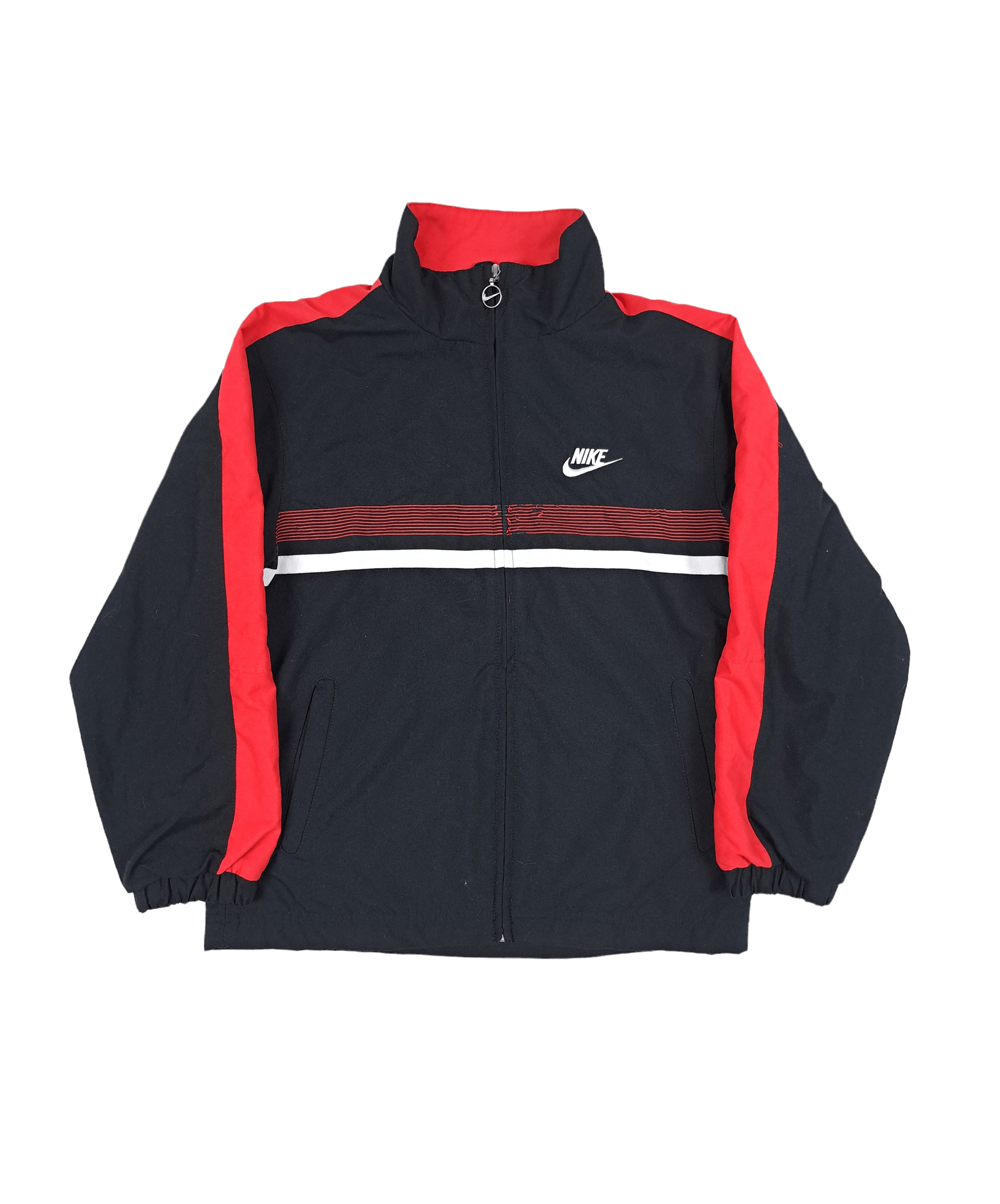 Nike × Vintage 💎 Nike Small Kid Red Black Windbreaker Jacket Size US XXS / EU 40 - 1 Thumbnail