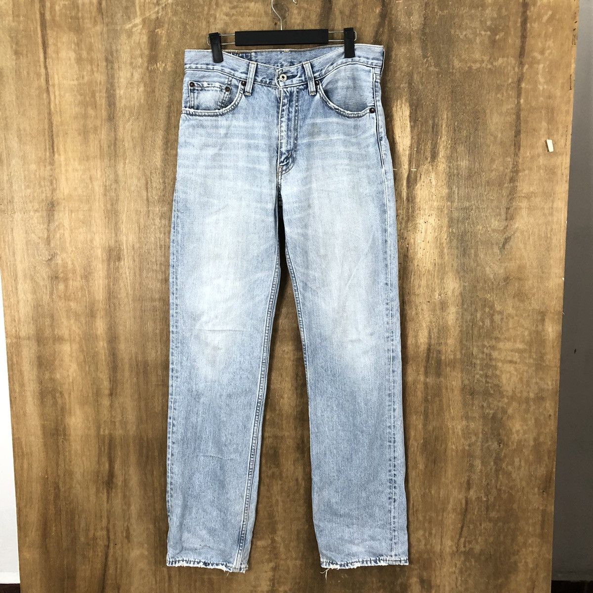VINTAGE LEVI'S 502 FADED MUD WASH BLUE JEAN DENIM PANTS #O24