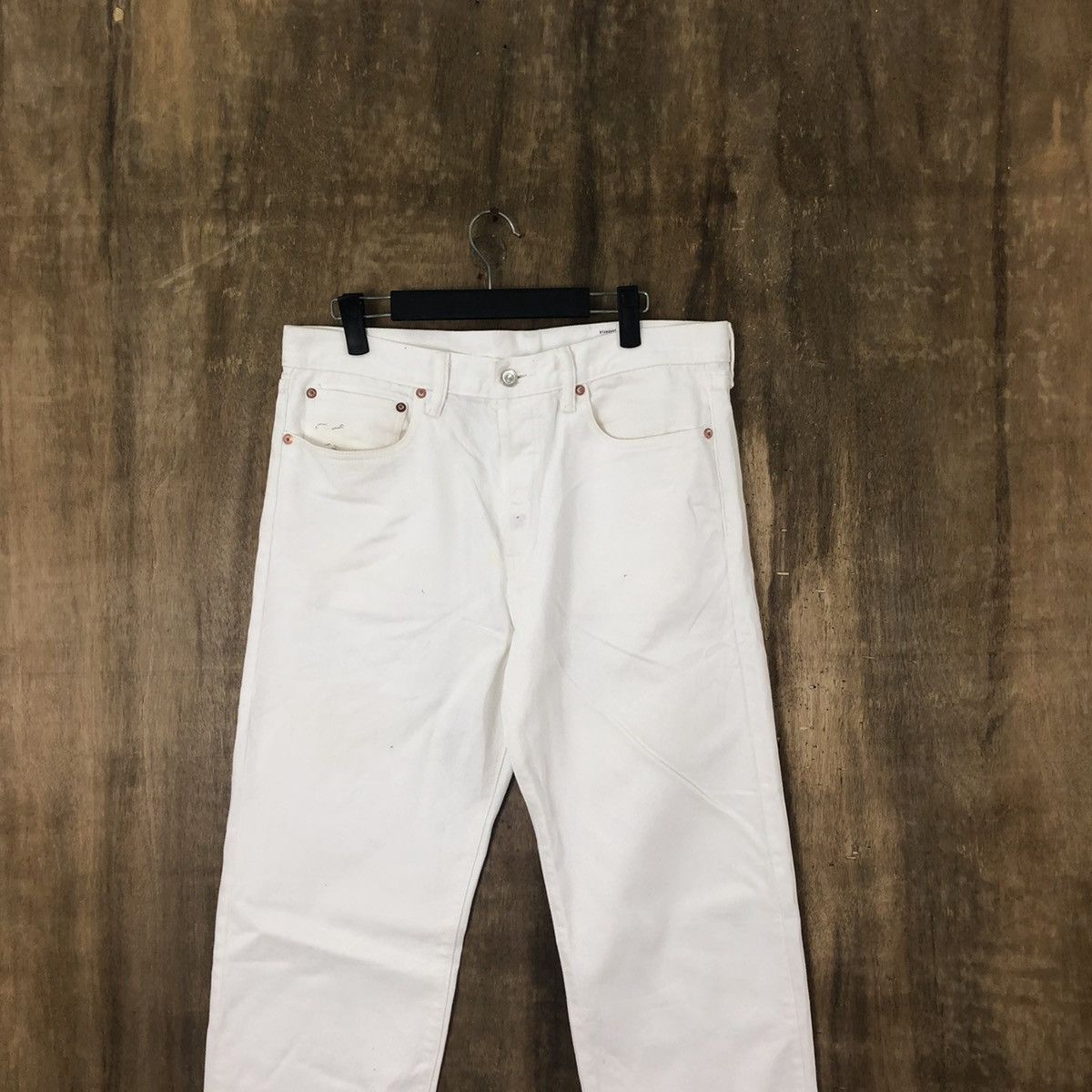 Japan Blue TOMORROWLAND BUTTON FLY WHITE JEANS DENIM PANTS #021 Size US 32 / EU 48 - 2 Thumbnail