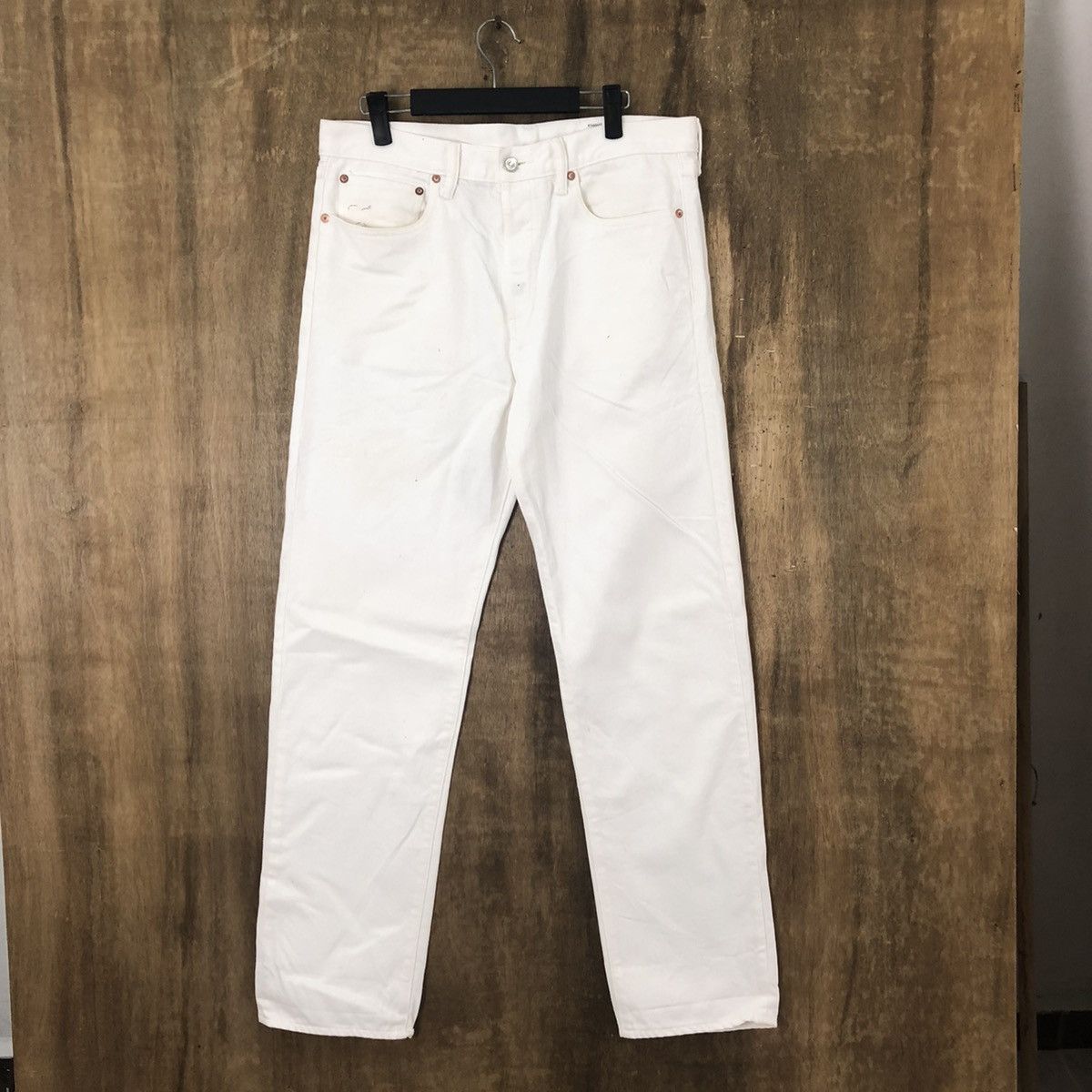 Japan Blue TOMORROWLAND BUTTON FLY WHITE JEANS DENIM PANTS #021 Size US 32 / EU 48 - 1 Thumbnail