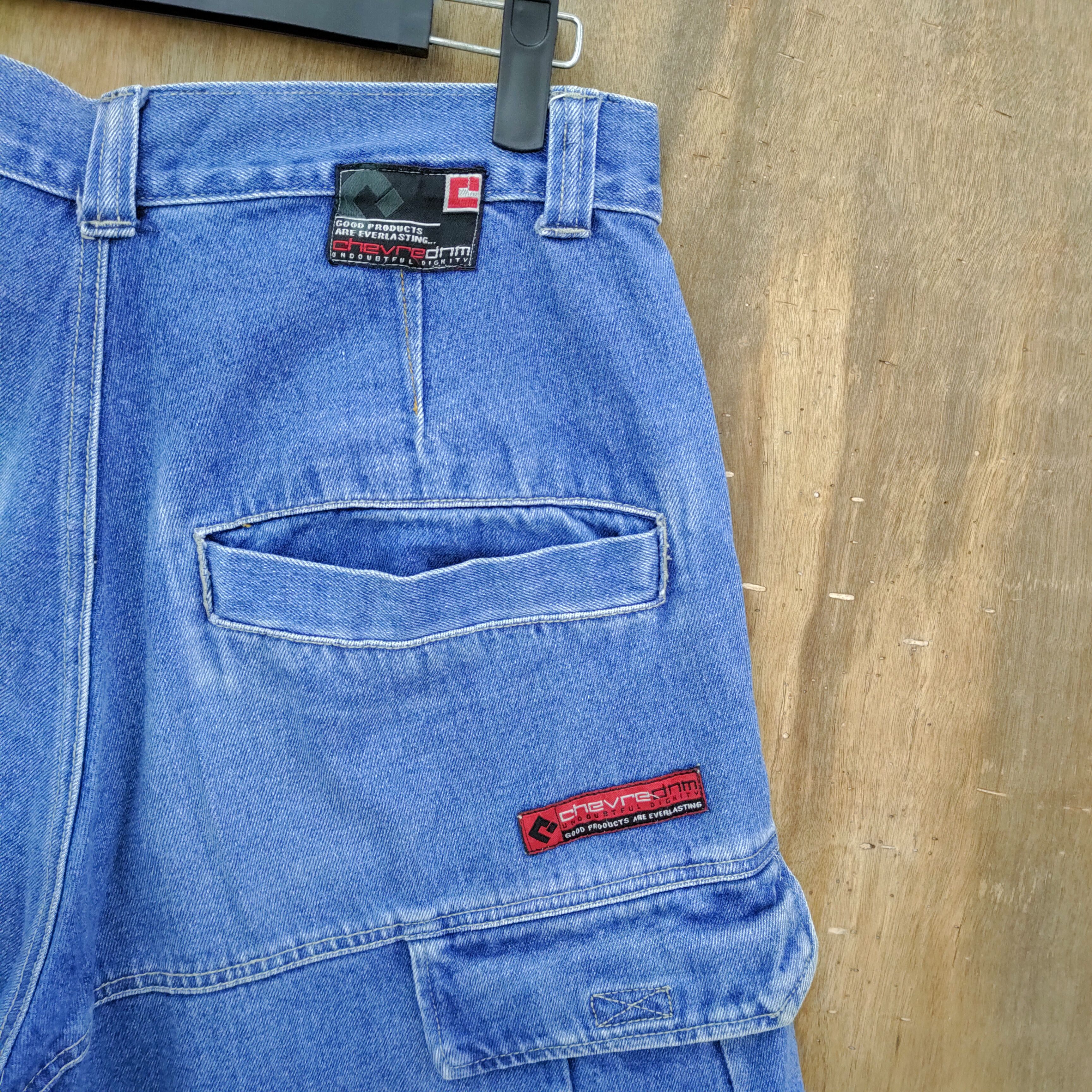Japanese Brand CHEVRE DENIM FADED BAGGY CARGO PANTS /BUSH PANTS Size US 31 - 12 Thumbnail
