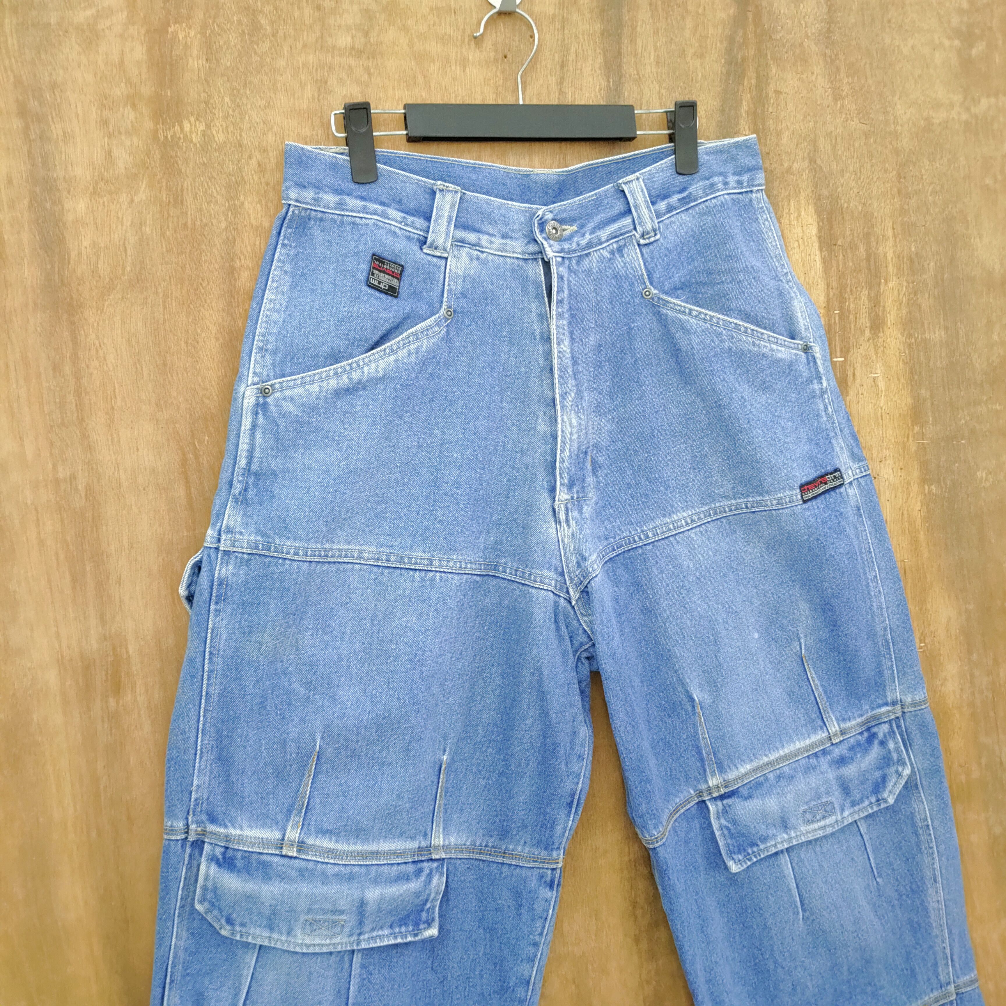 Japanese Brand CHEVRE DENIM FADED BAGGY CARGO PANTS /BUSH PANTS Size US 31 - 4 Thumbnail