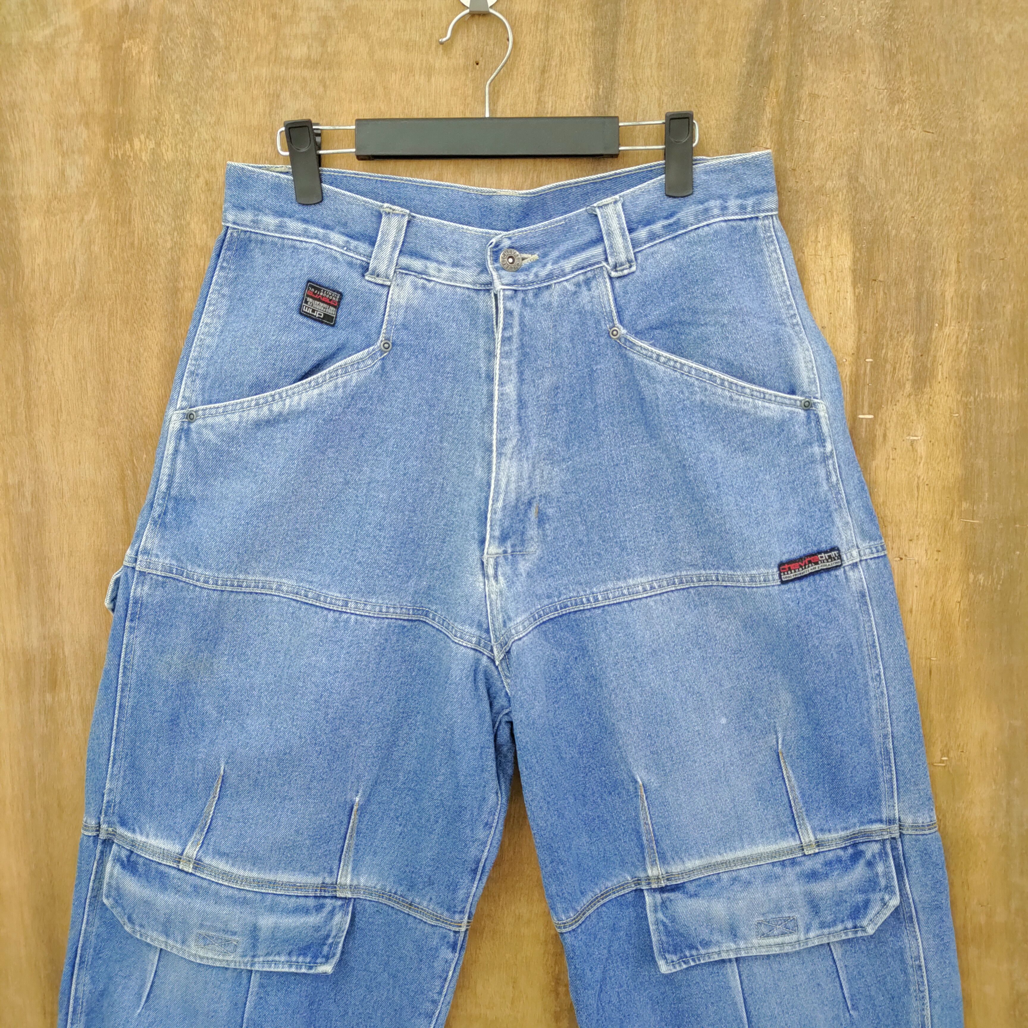 Japanese Brand CHEVRE DENIM FADED BAGGY CARGO PANTS /BUSH PANTS Size US 31 - 2 Thumbnail
