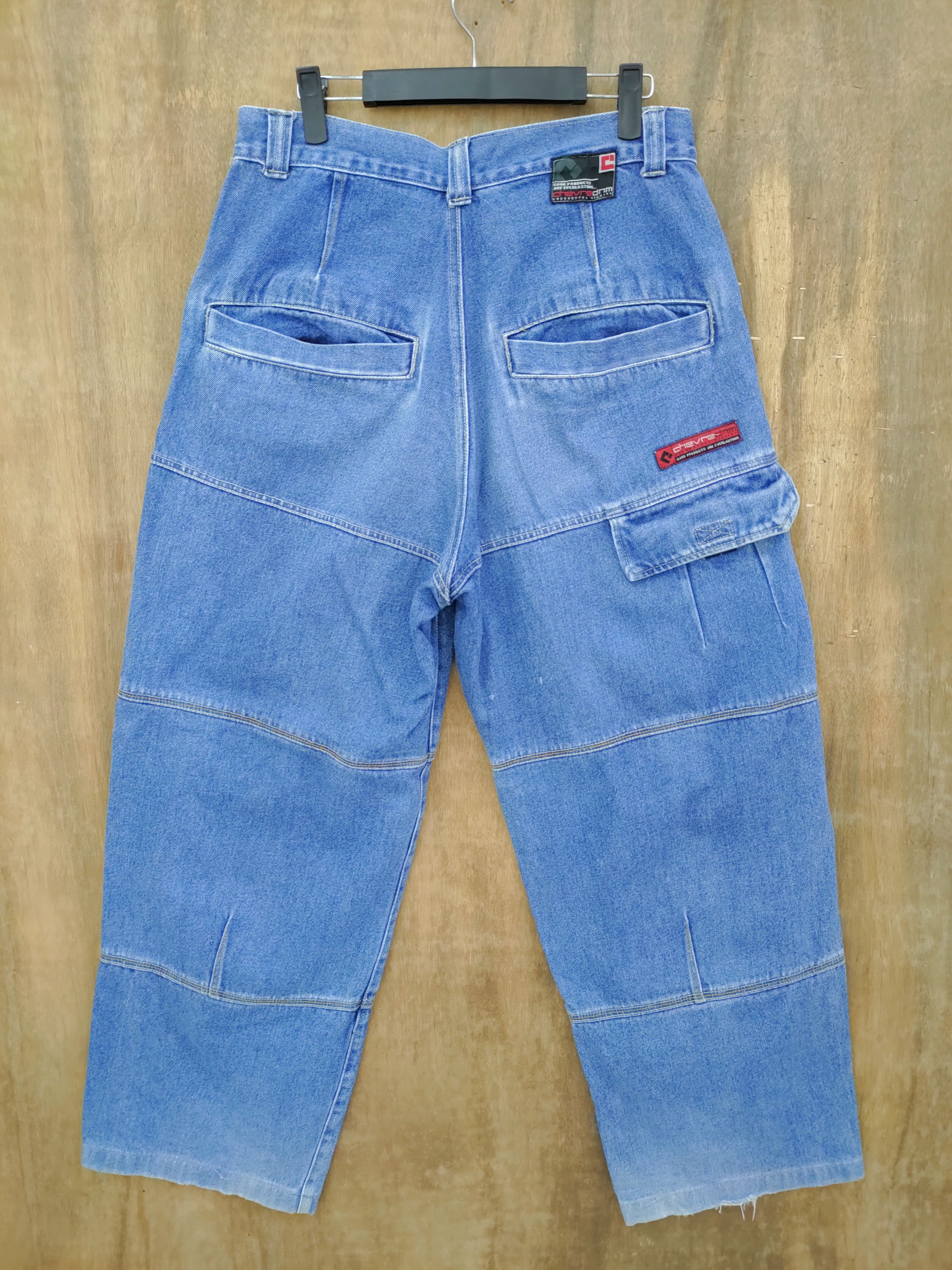 Japanese Brand CHEVRE DENIM FADED BAGGY CARGO PANTS /BUSH PANTS Size US 31 - 8 Thumbnail