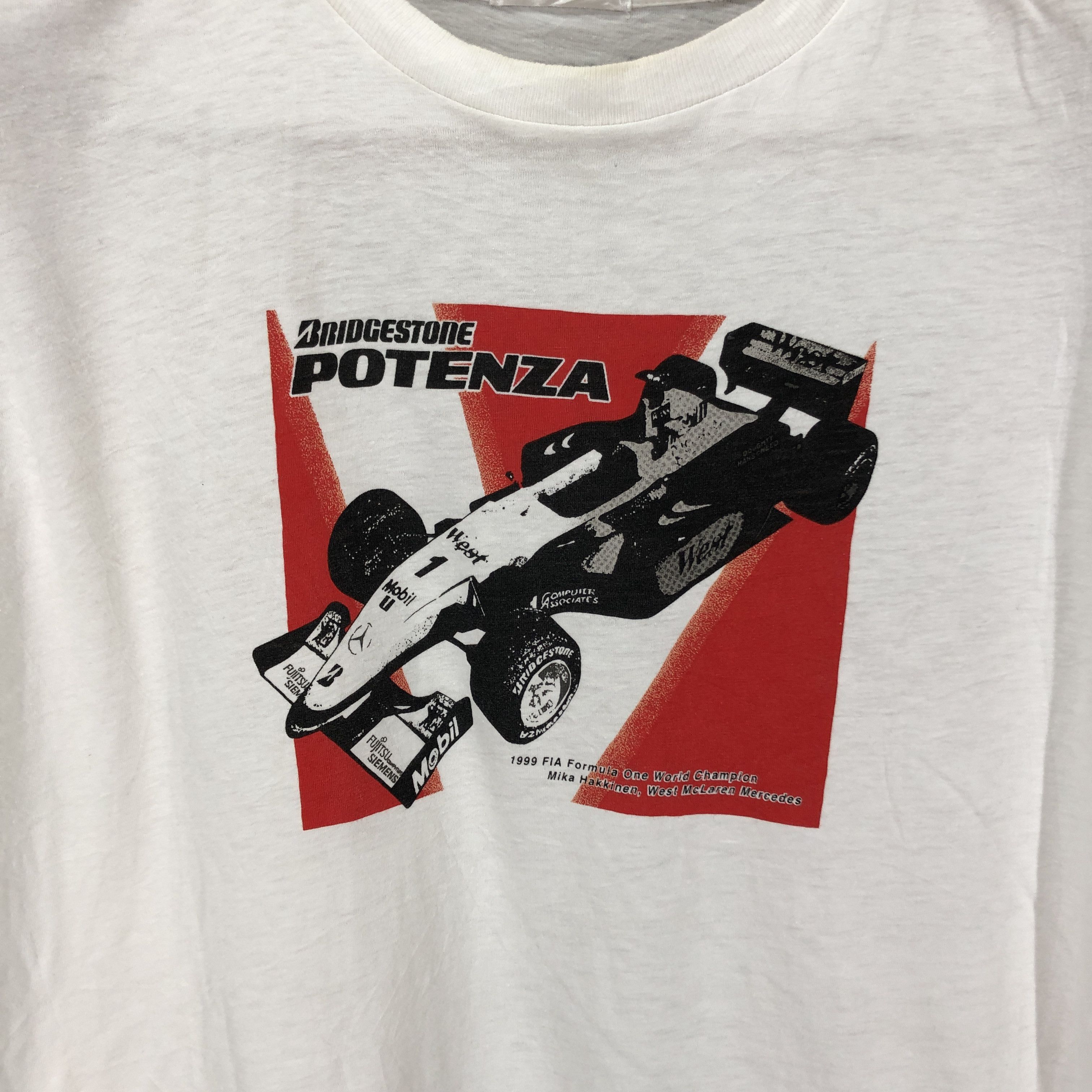 Vintage 90s FORMULA 1 Mika Hakkinen Mclaren Mercedes Tees #1024/AJ Size US M / EU 48-50 / 2 - 2 Thumbnail