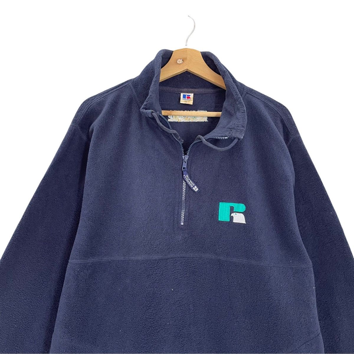 Russell Athletic × Vintage Vintage 90’s Russell Athletic Halfzip Fleece Size L Size US L / EU 52-54 / 3 - 4 Thumbnail