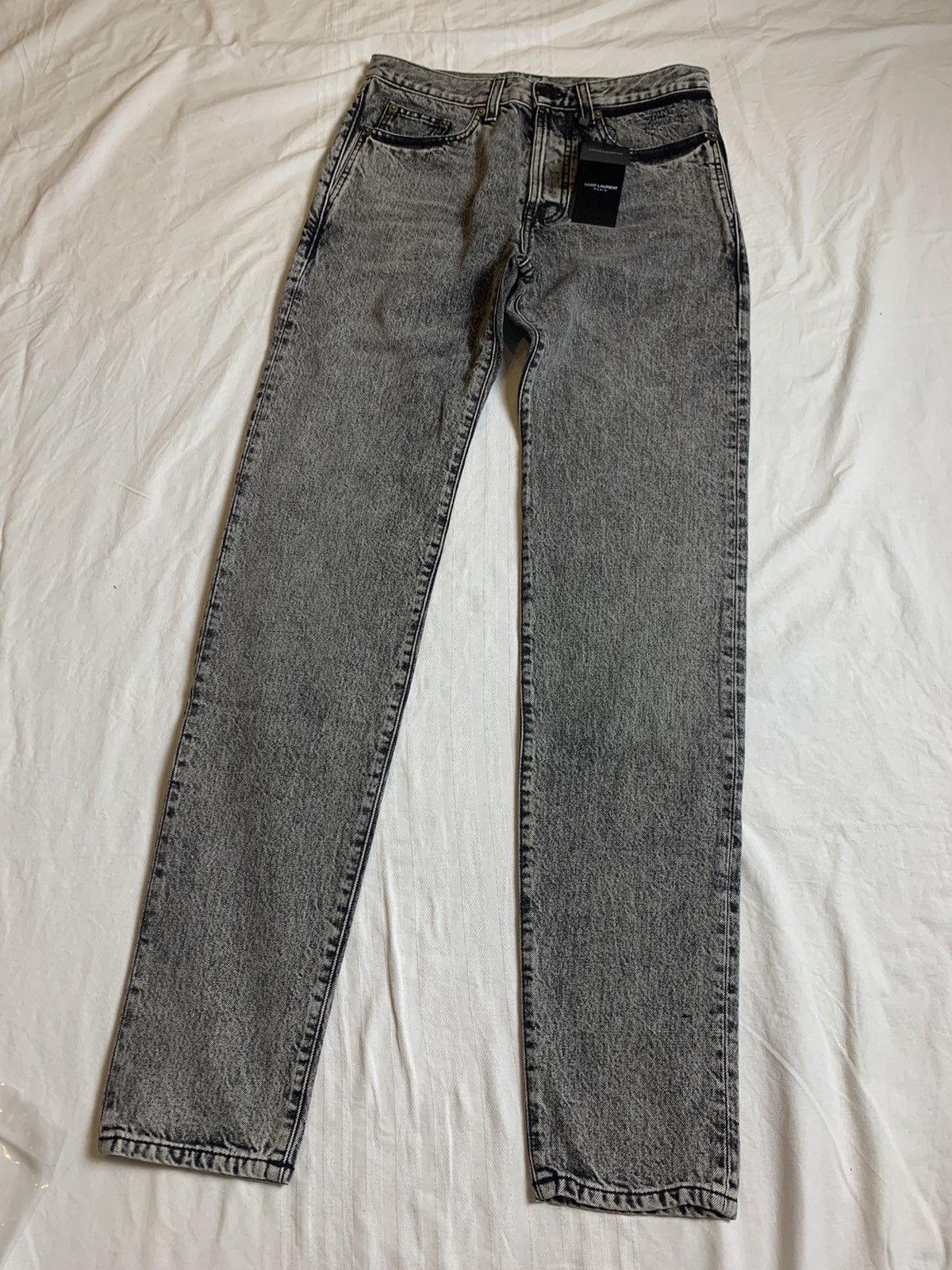 Yves Saint Laurent SAINT LAURENT SLIM FIT SL EMBROIDERY BLACK & WASHED ...