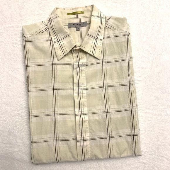 Ted Baker Ted Baker Cotton Short Sleeve Button Down Shirt Size US M / EU 48-50 / 2 - 5 Thumbnail