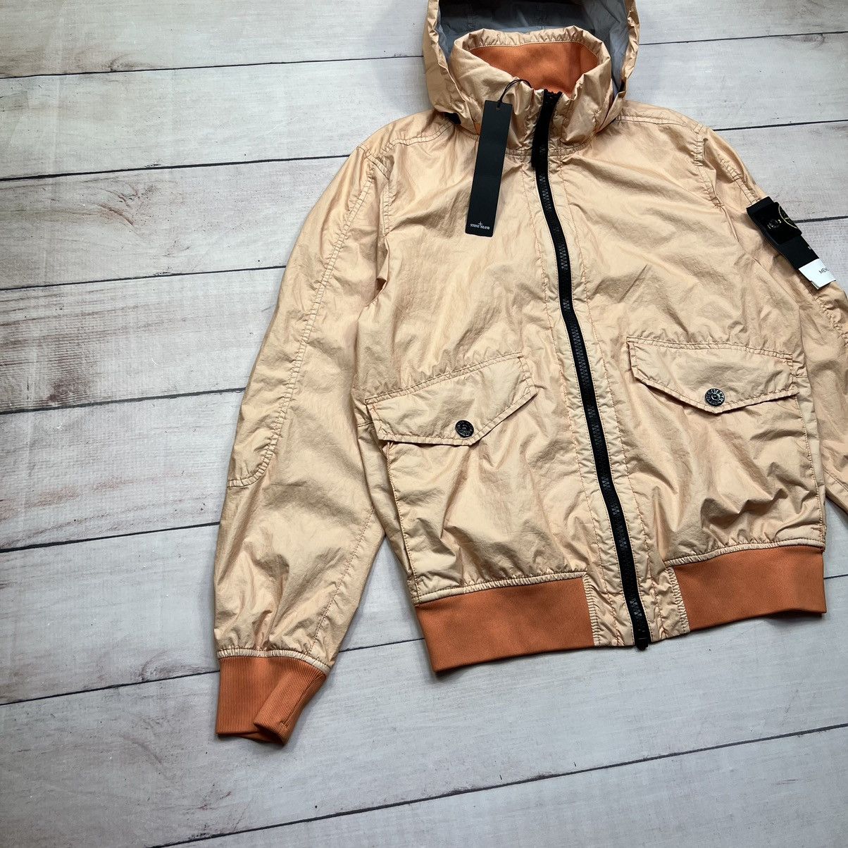 Stone Island Stone Island Hooded Jacket Shell Membrana 3L-TC Salmon Size US M / EU 48-50 / 2 - 2 Thumbnail