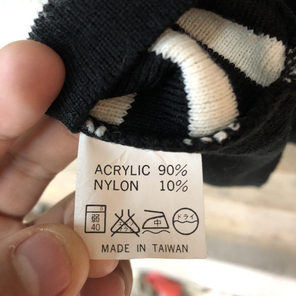 Homespun Knitwear Yuh Feng Black Cardigan knit vintage stripe #520B Size US L / EU 52-54 / 3 - 13 Thumbnail