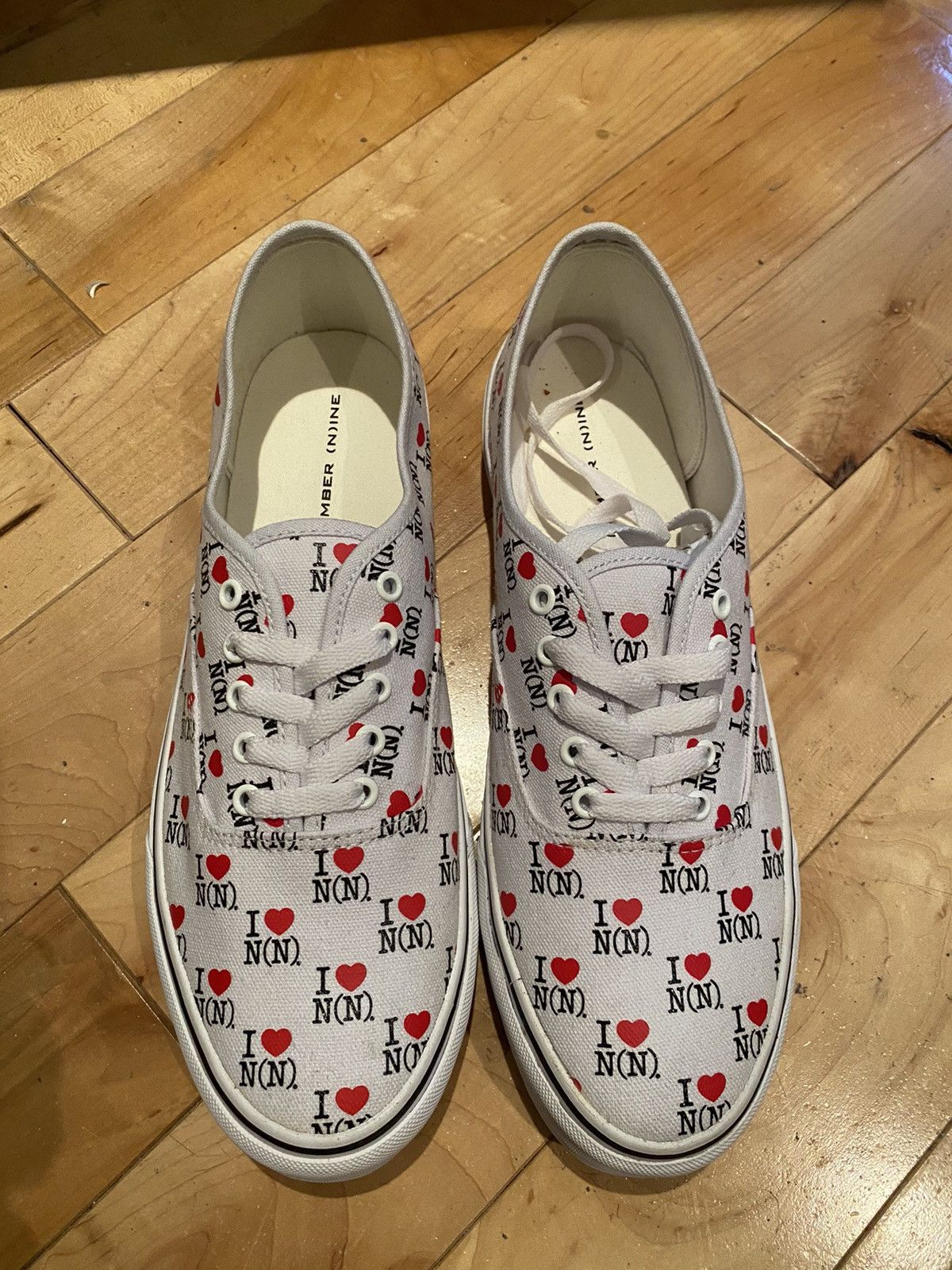 I Love Number Nine Canvas Sneakers White Vans Heart N(N)