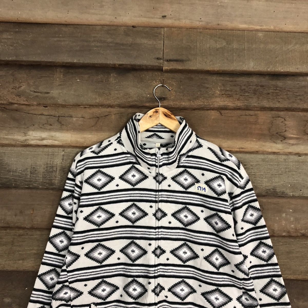 Japanese Brand Topvalu Navajo fleece Grey Sweatshirt #5719 Size US XL / EU 56 / 4 - 9 Thumbnail