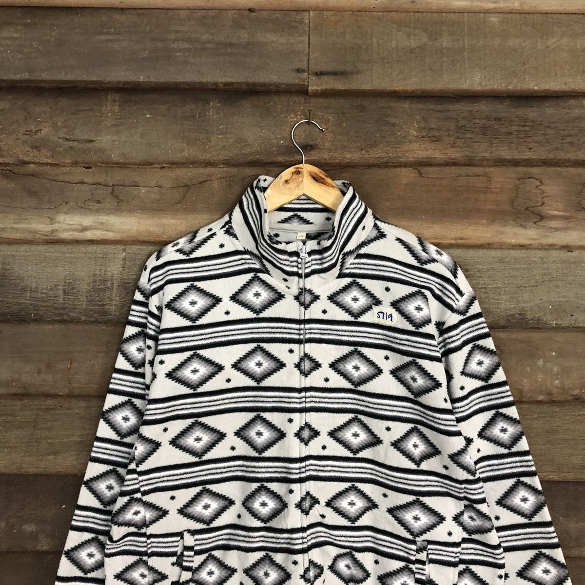 Japanese Brand Topvalu Navajo fleece Grey Sweatshirt #5719 Size US XL / EU 56 / 4 - 2 Thumbnail