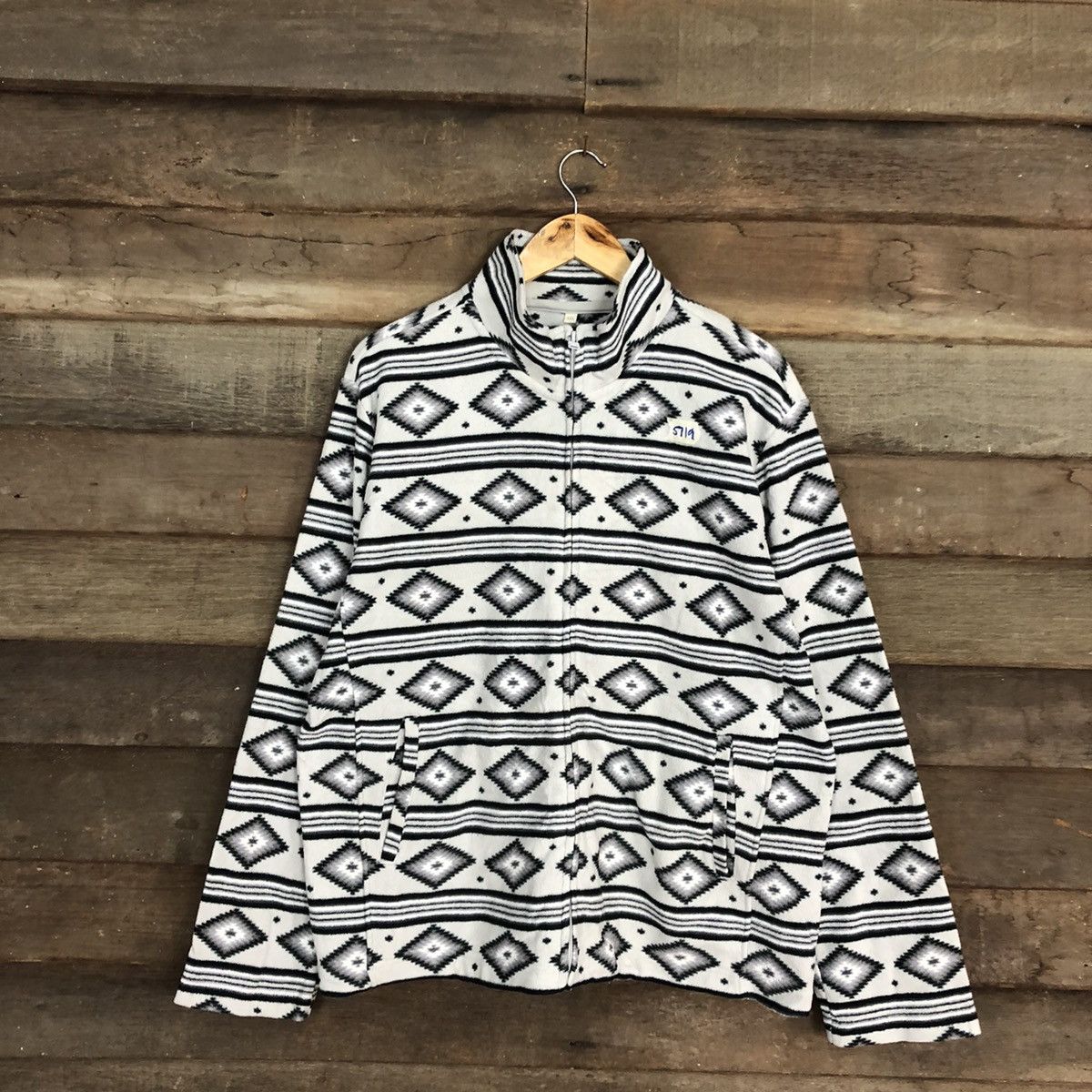 Japanese Brand Topvalu Navajo fleece Grey Sweatshirt #5719 Size US XL / EU 56 / 4 - 3 Thumbnail