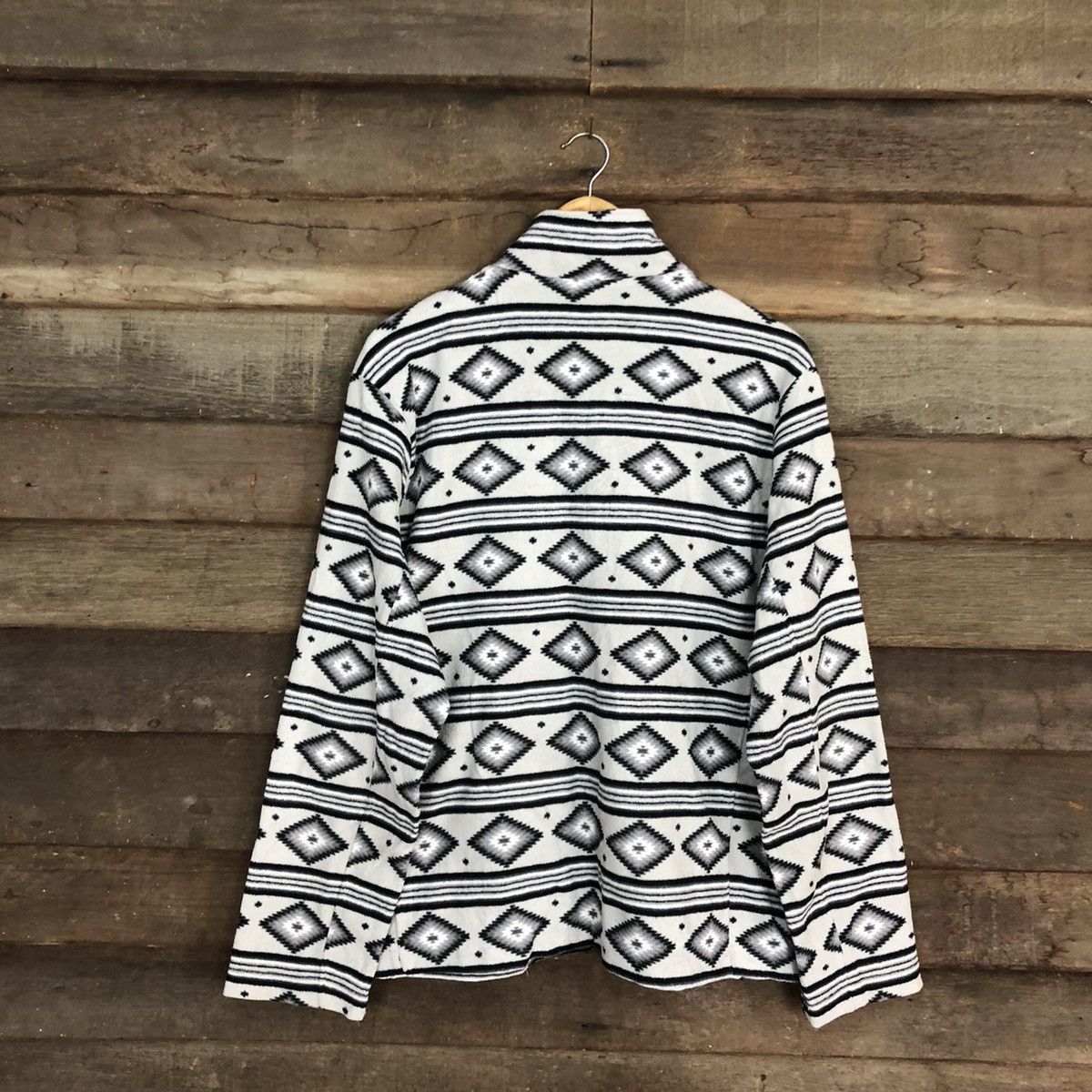 Japanese Brand Topvalu Navajo fleece Grey Sweatshirt #5719 Size US XL / EU 56 / 4 - 12 Thumbnail