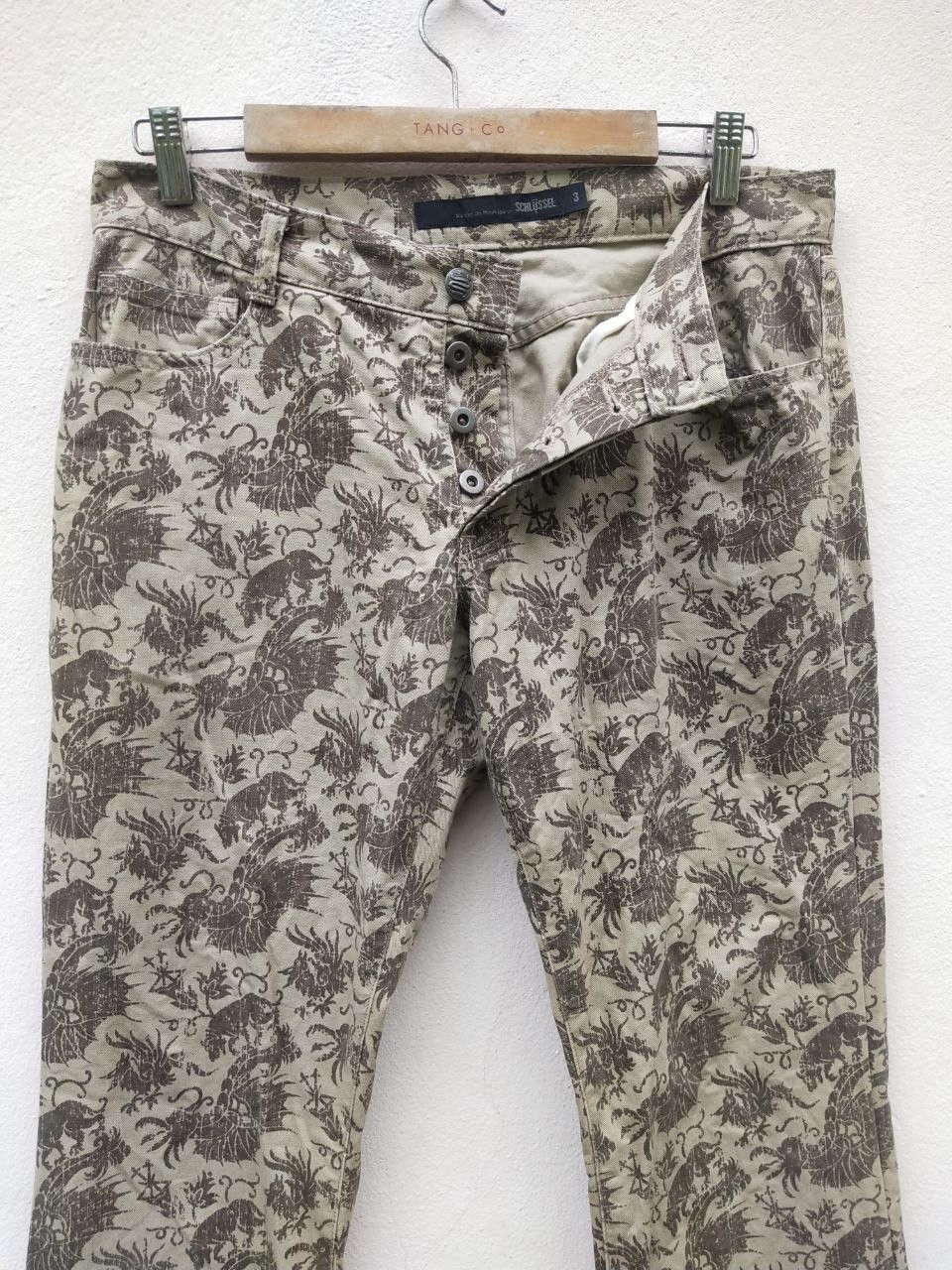 Schlussel Japanese Brand SCHLÜSSEL Art Animal Fullprint Flare Pants Size US 32 / EU 48 - 4 Thumbnail