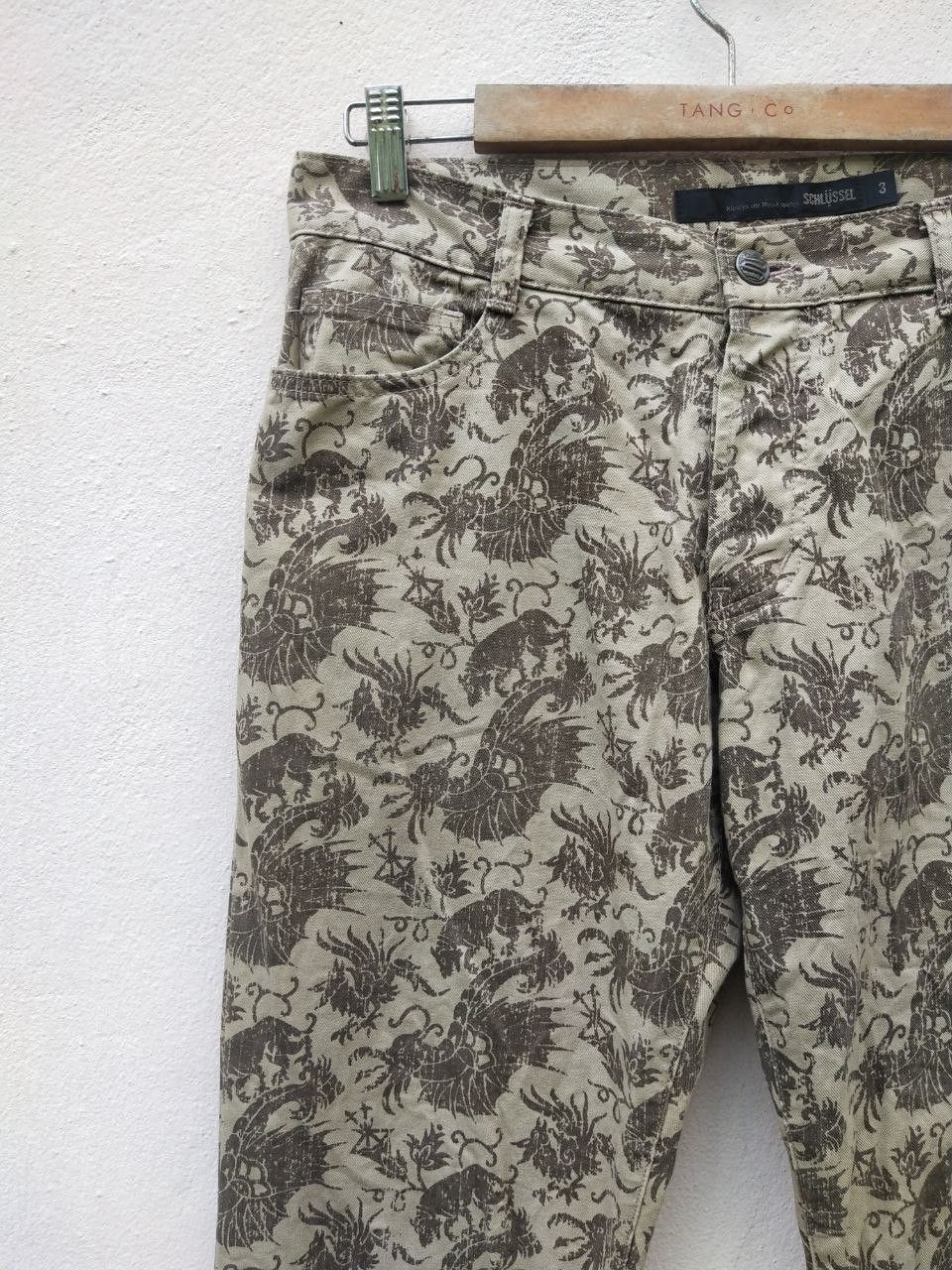 Schlussel Japanese Brand SCHLÜSSEL Art Animal Fullprint Flare Pants Size US 32 / EU 48 - 6 Thumbnail