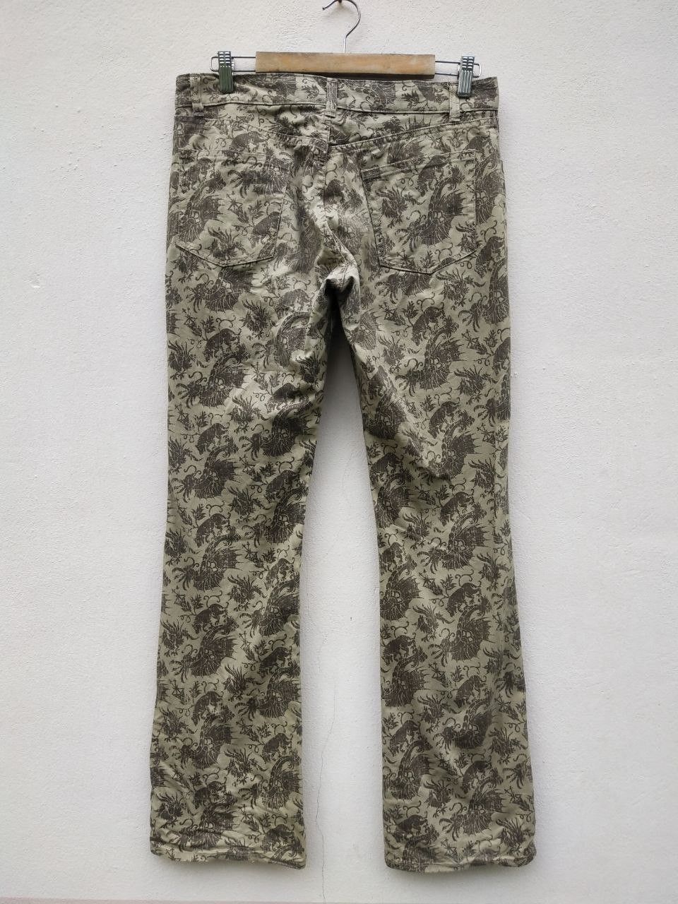 Schlussel Japanese Brand SCHLÜSSEL Art Animal Fullprint Flare Pants Size US 32 / EU 48 - 3 Thumbnail