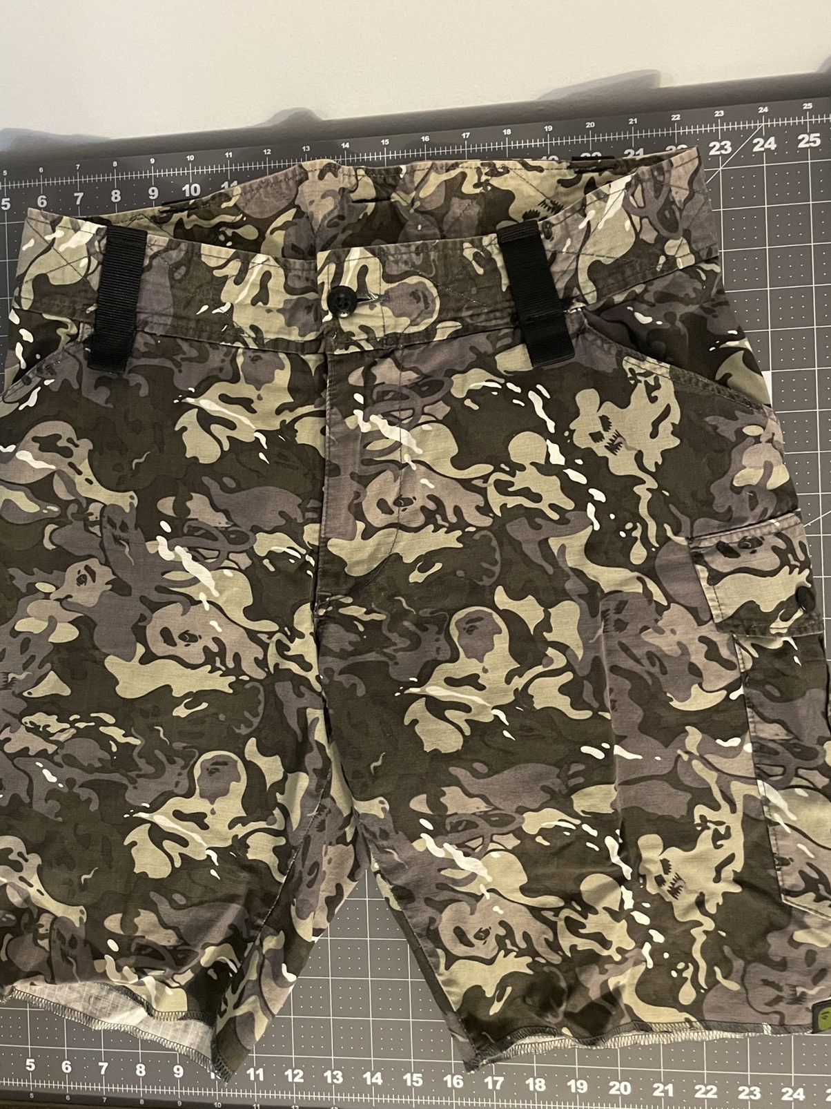 image of Bape x Nigo Octopus Tailor Camo Cargo Shorts (2011) in Black, Men's (Size 33)