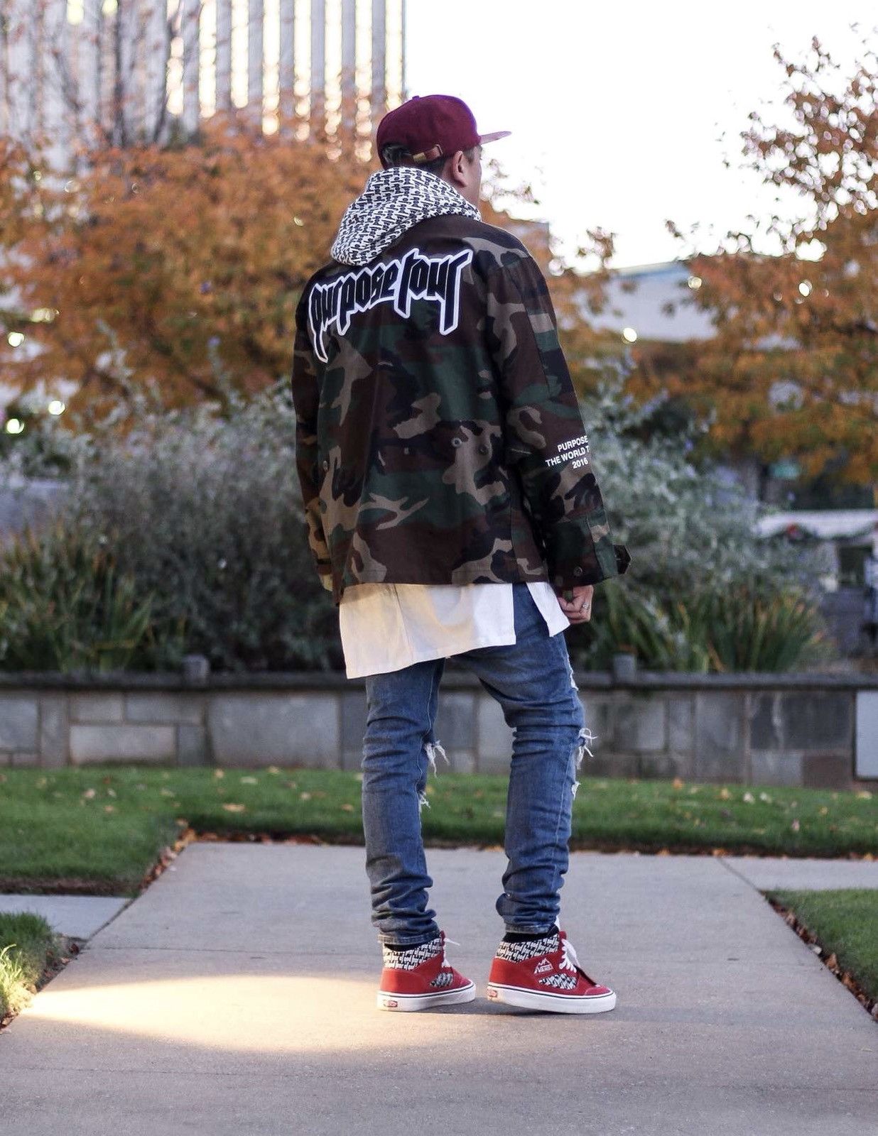 Justin bieber camo jacket store