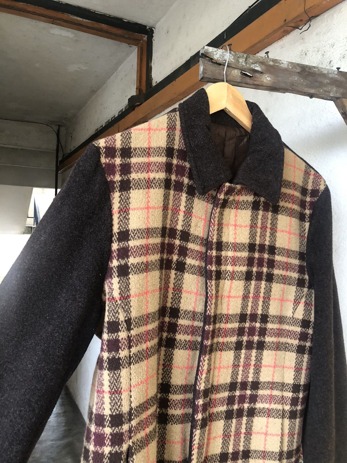 PPFM Vintage PPFM Gingham Brown Wool Long Coat Size US L / EU 52-54 / 3 - 8 Thumbnail