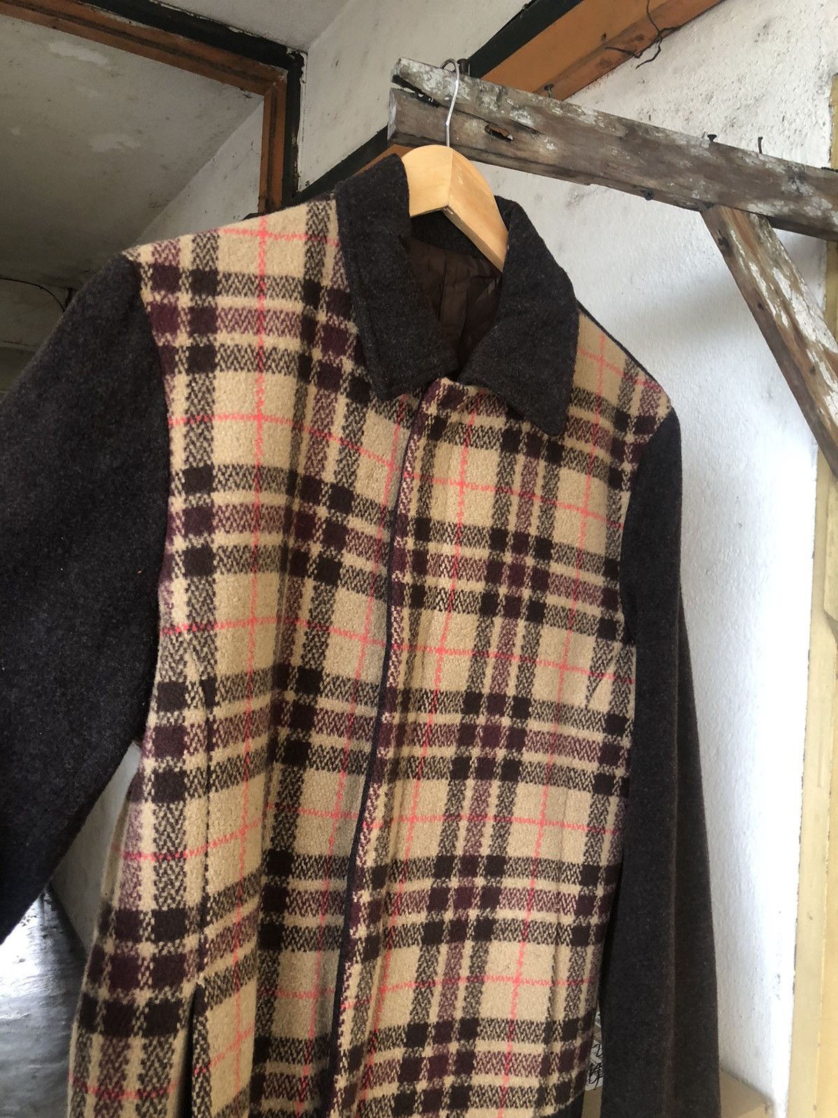 PPFM Vintage PPFM Gingham Brown Wool Long Coat Size US L / EU 52-54 / 3 - 10 Thumbnail