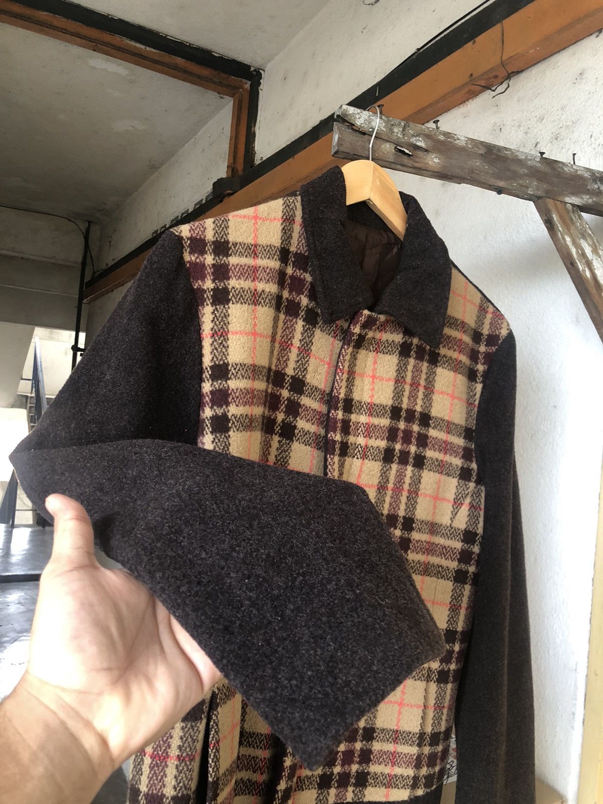 PPFM Vintage PPFM Gingham Brown Wool Long Coat Size US L / EU 52-54 / 3 - 9 Thumbnail