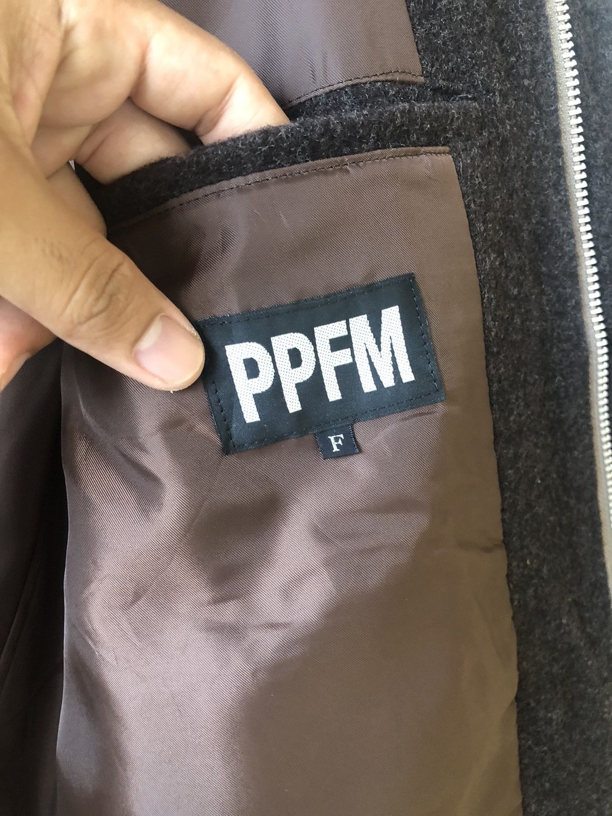 PPFM Vintage PPFM Gingham Brown Wool Long Coat Size US L / EU 52-54 / 3 - 12 Thumbnail