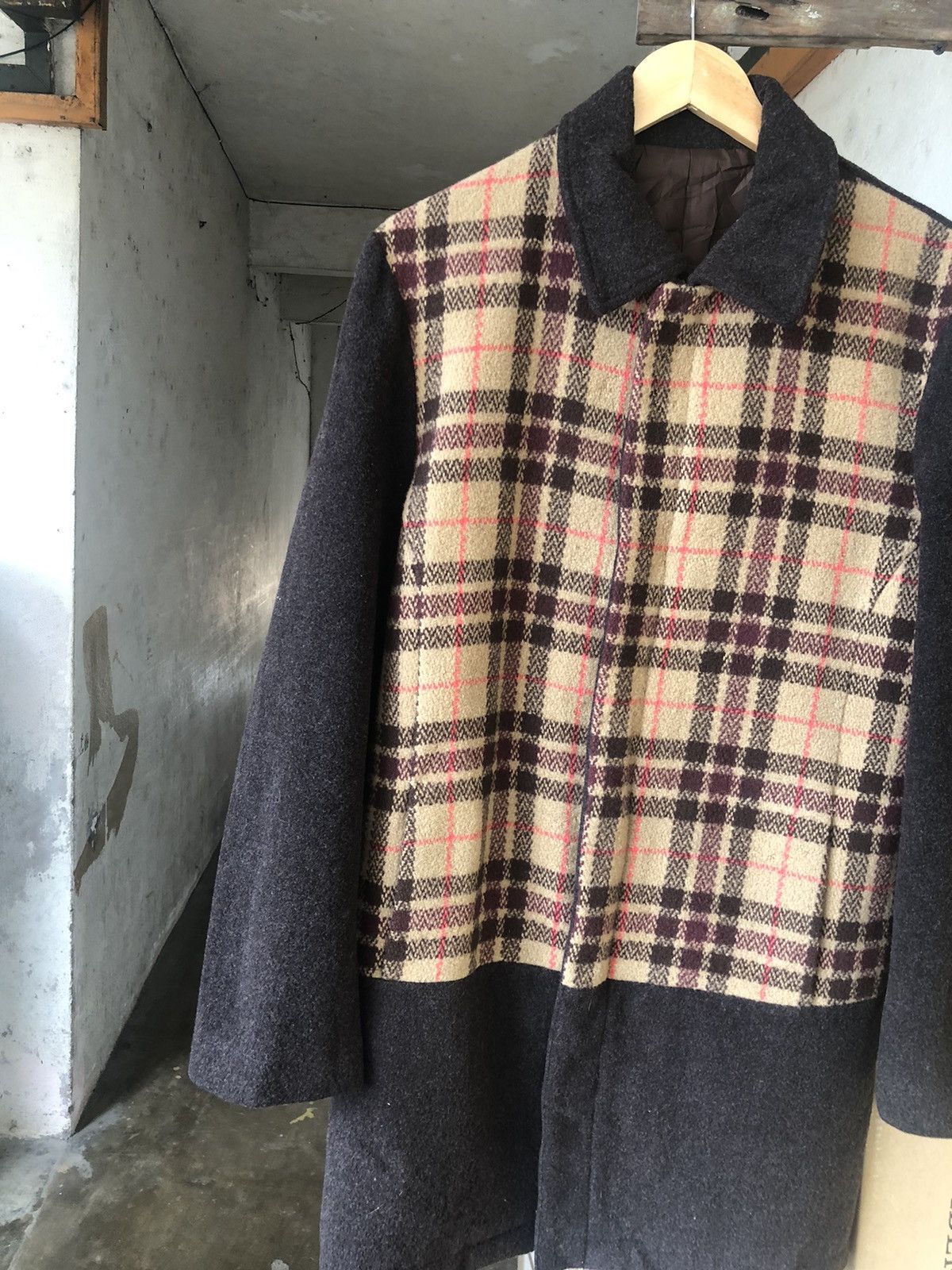 PPFM Vintage PPFM Gingham Brown Wool Long Coat Size US L / EU 52-54 / 3 - 4 Thumbnail
