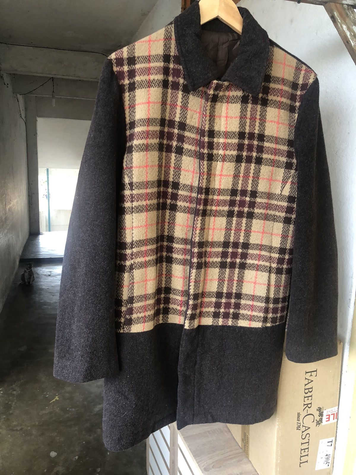 PPFM Vintage PPFM Gingham Brown Wool Long Coat Size US L / EU 52-54 / 3 - 6 Thumbnail