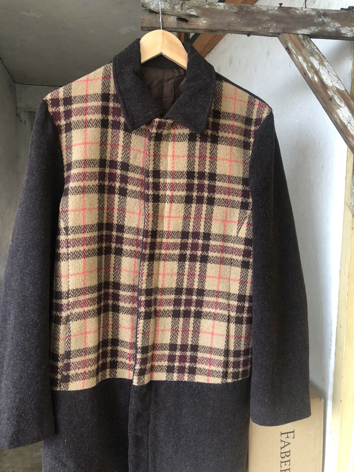 PPFM Vintage PPFM Gingham Brown Wool Long Coat Size US L / EU 52-54 / 3 - 5 Thumbnail