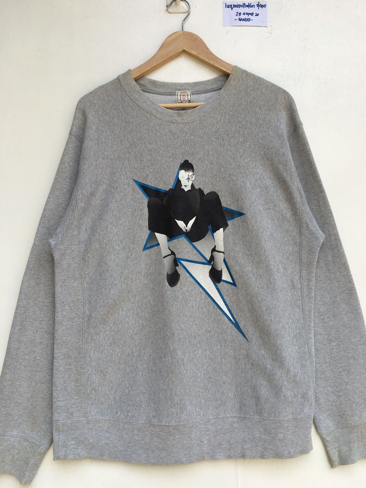 image of Bapesta Girl Crewneck in Grey, Men's (Size Medium)
