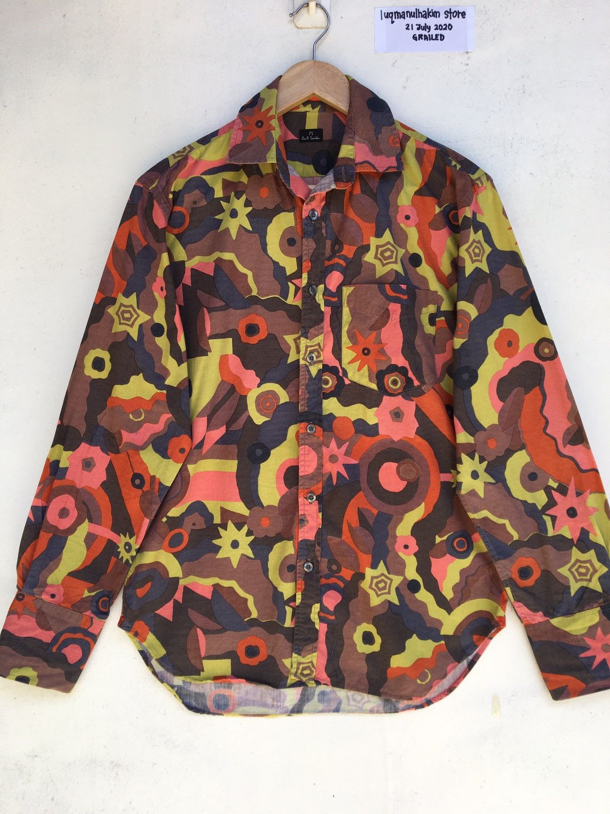 Paul Smith Paul Smith Multicolor Abstract Cotton Casual Buttons Shirt Size US M / EU 48-50 / 2 - 1 Thumbnail